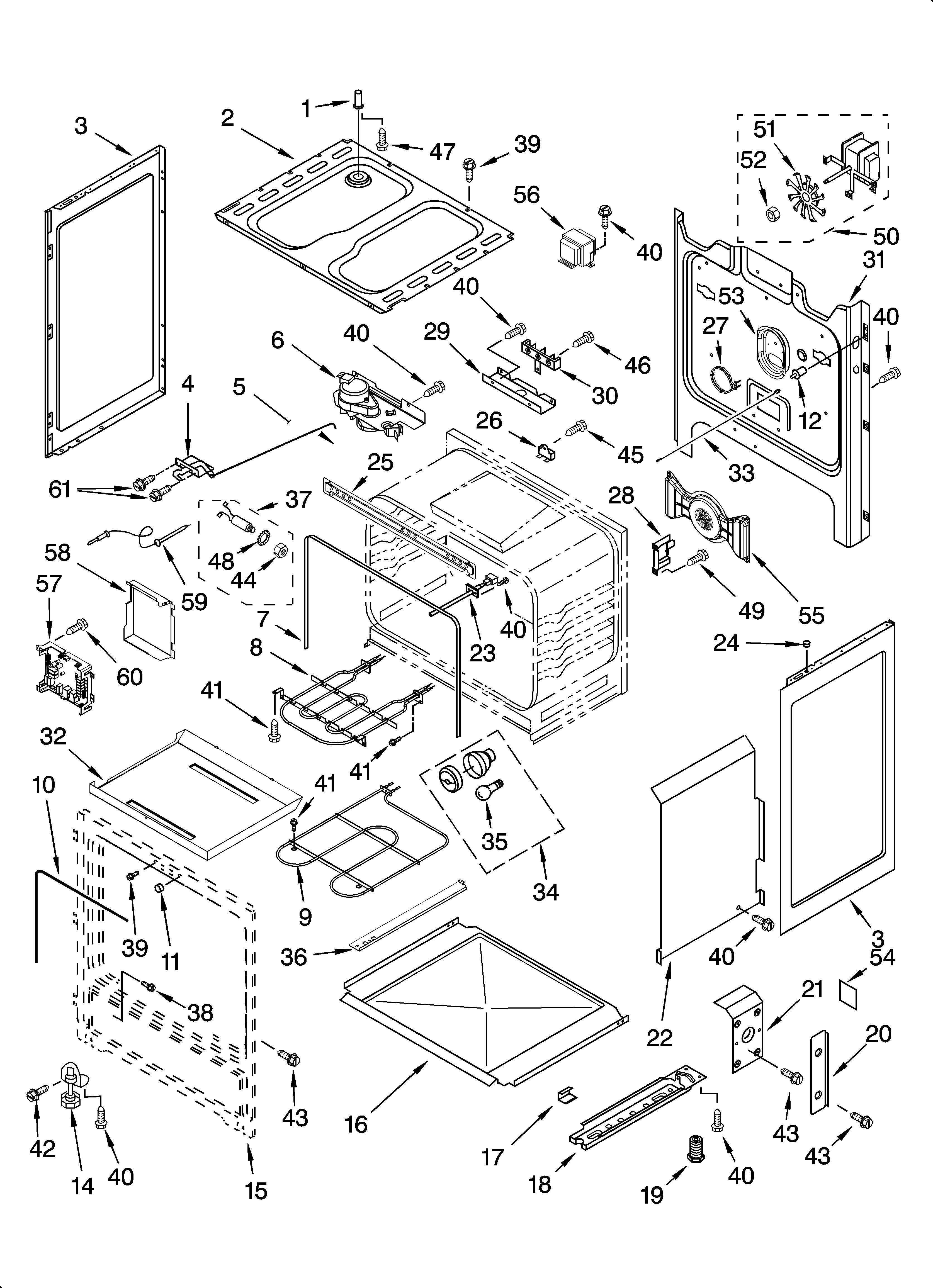 KitchenAid YKERI204PW1 chassis parts diagram