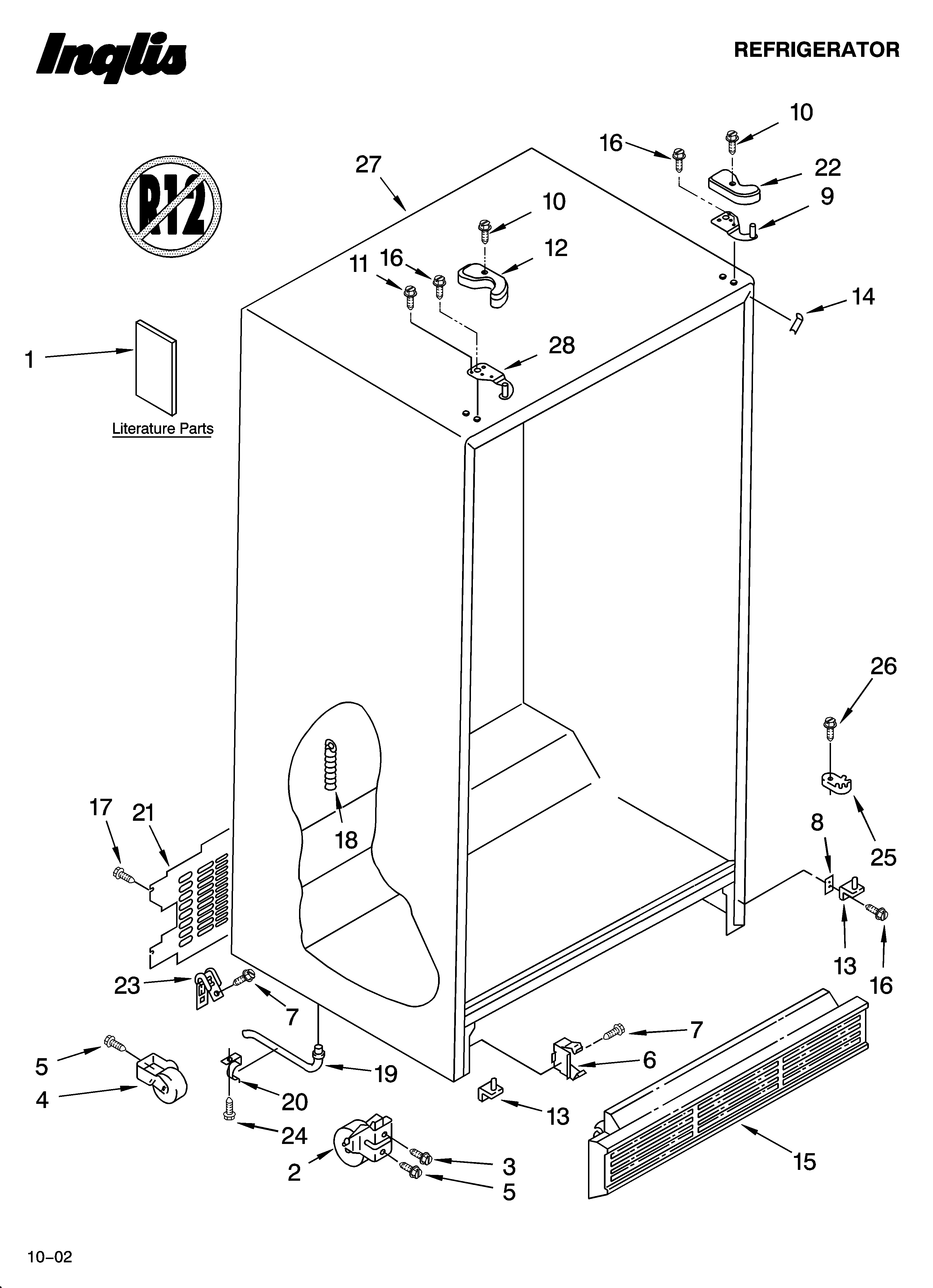 Inglis IKQ224304 cabinet parts diagram