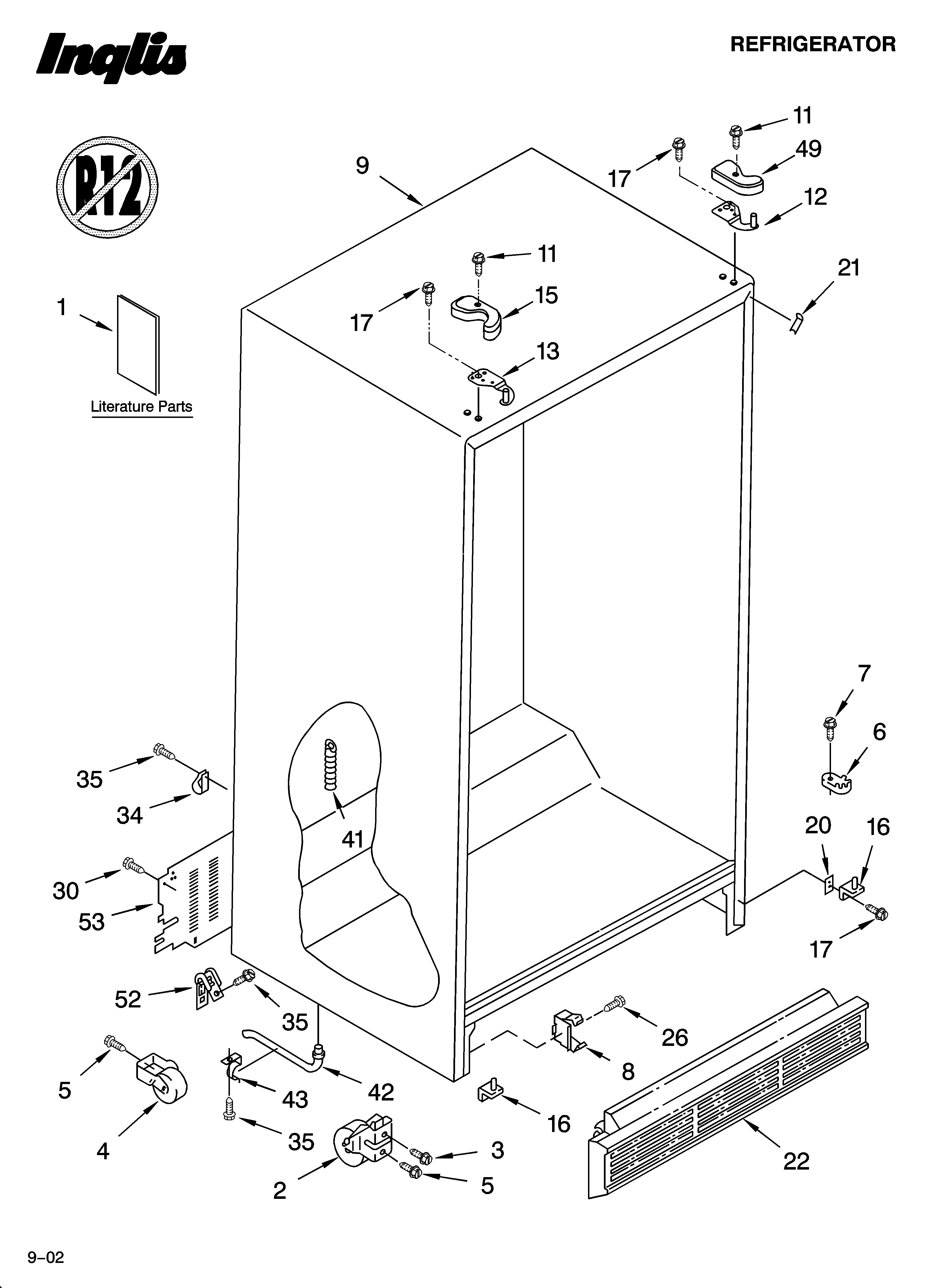 Inglis IKS203304 cabinet parts diagram