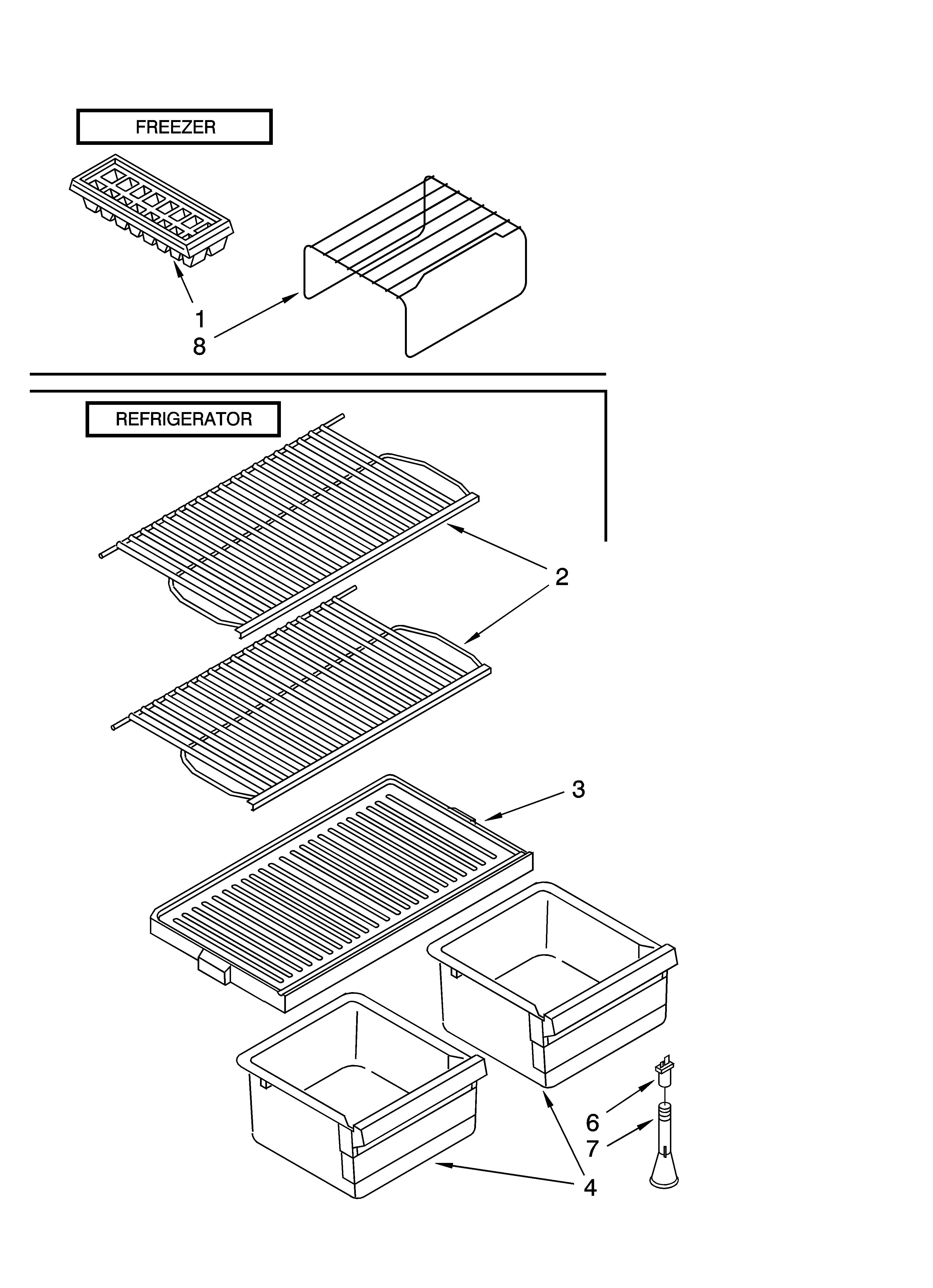 Inglis IKT141300 shelf parts, optional parts diagram