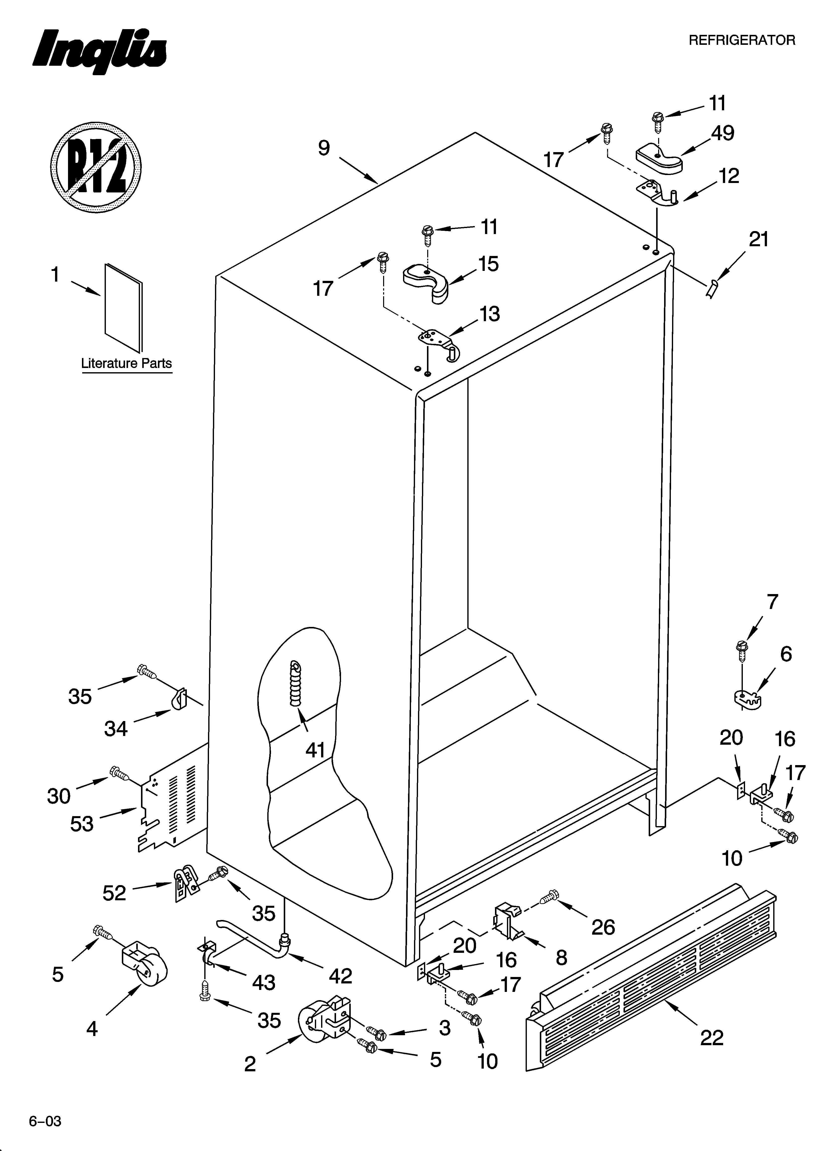 Inglis IMS204300 cabinet parts diagram