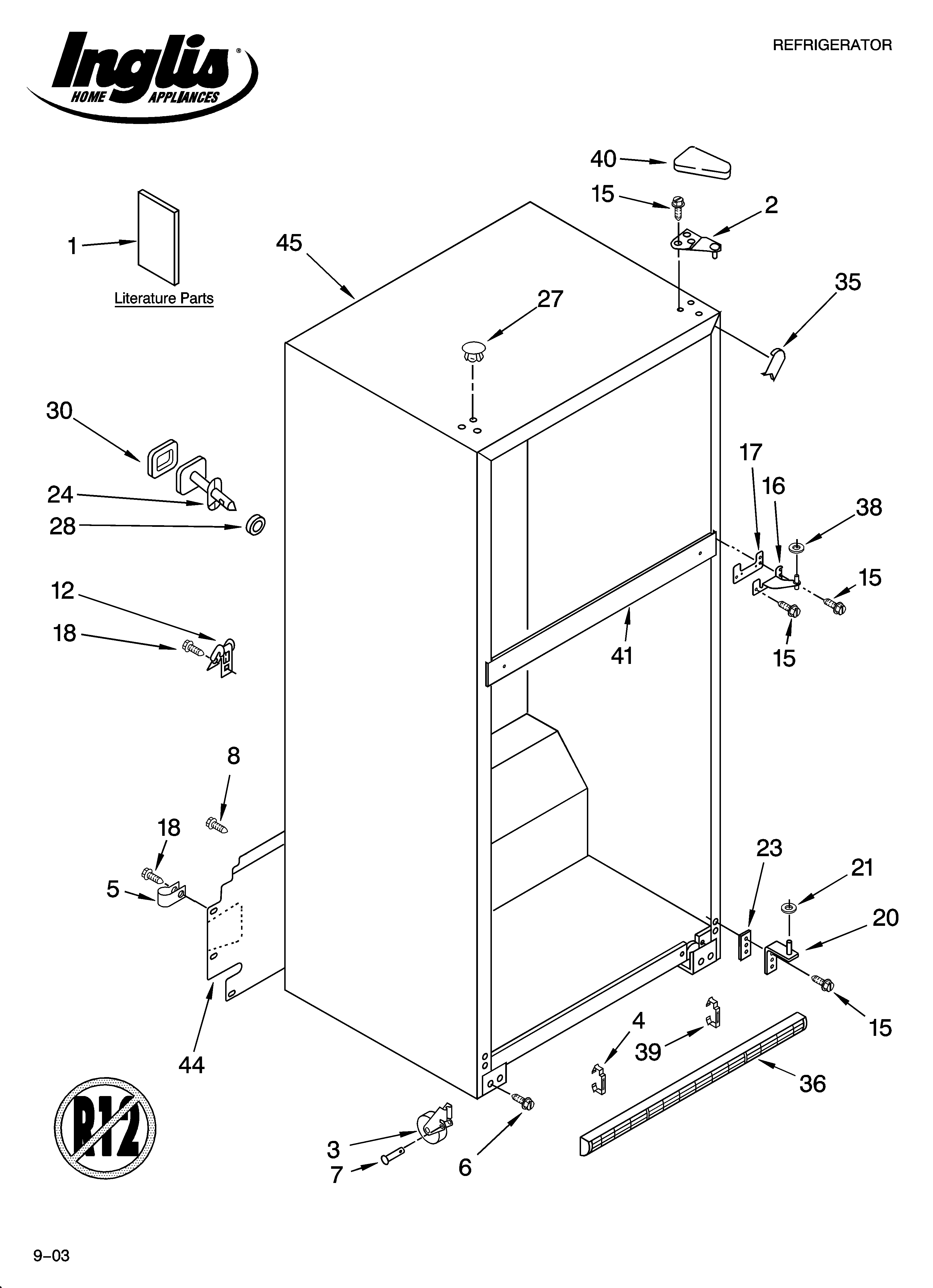 Inglis IMT186302 cabinet parts diagram