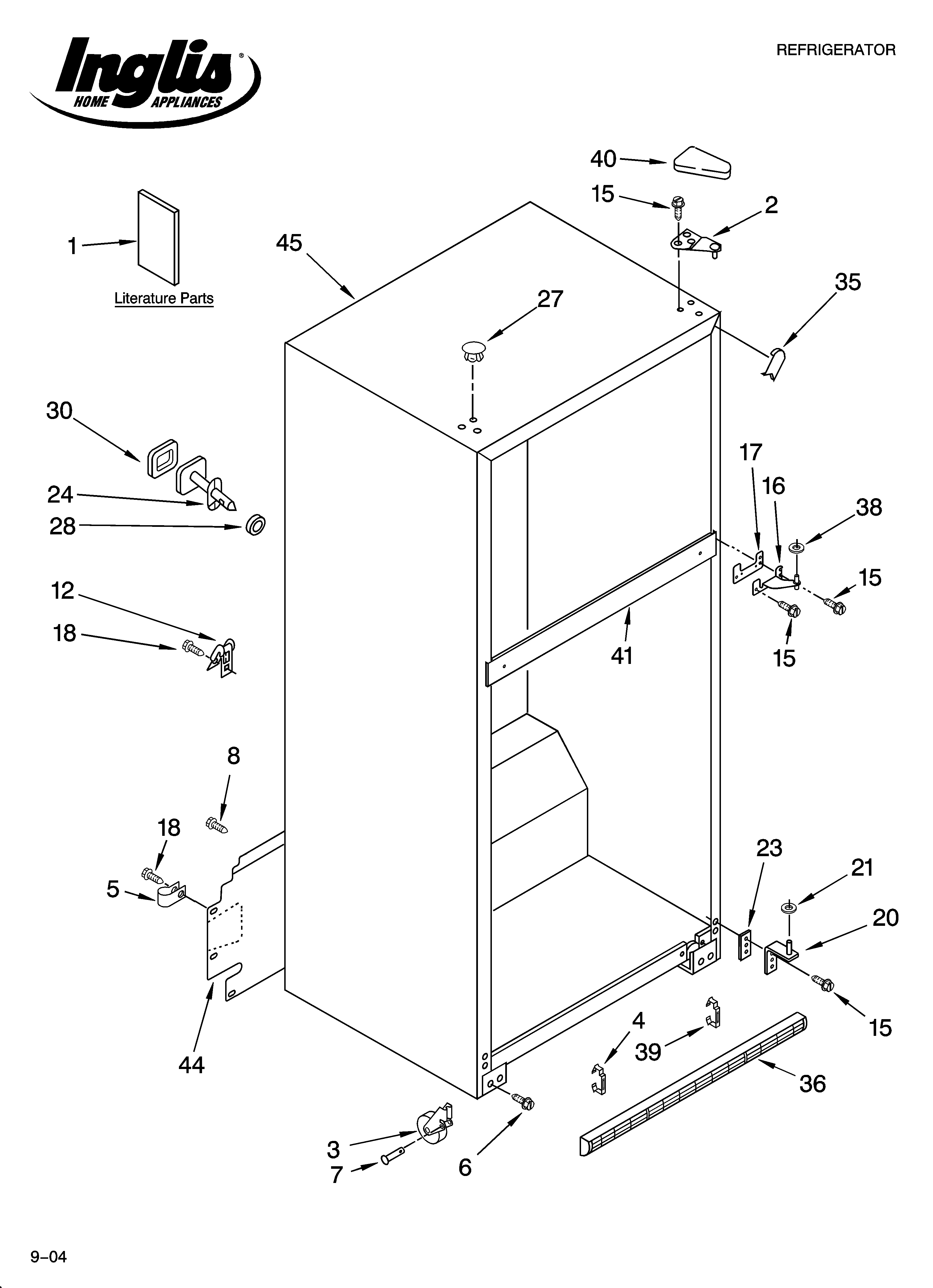Inglis IMT186303 cabinet parts diagram