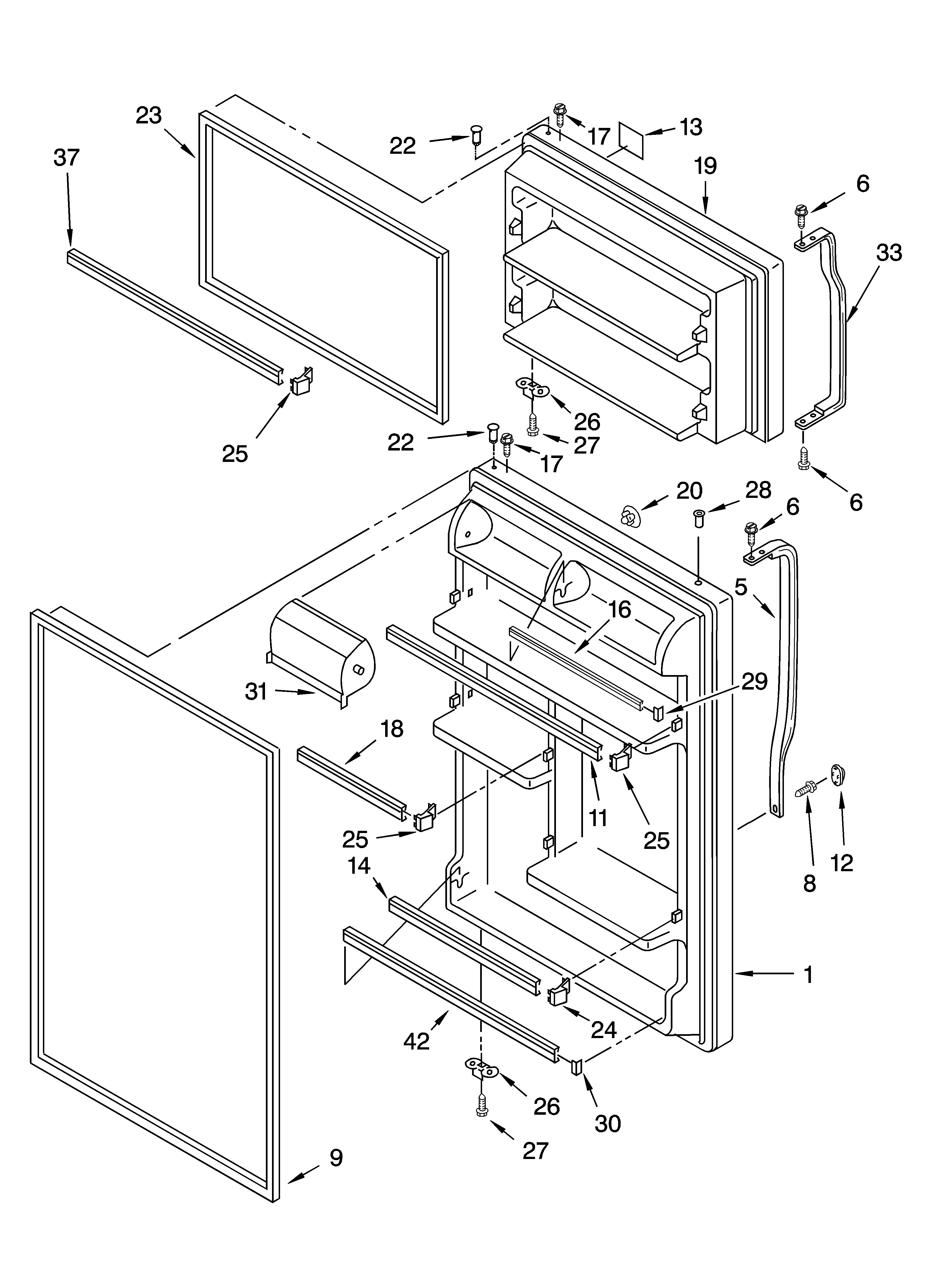 Inglis IMT186303 door parts diagram