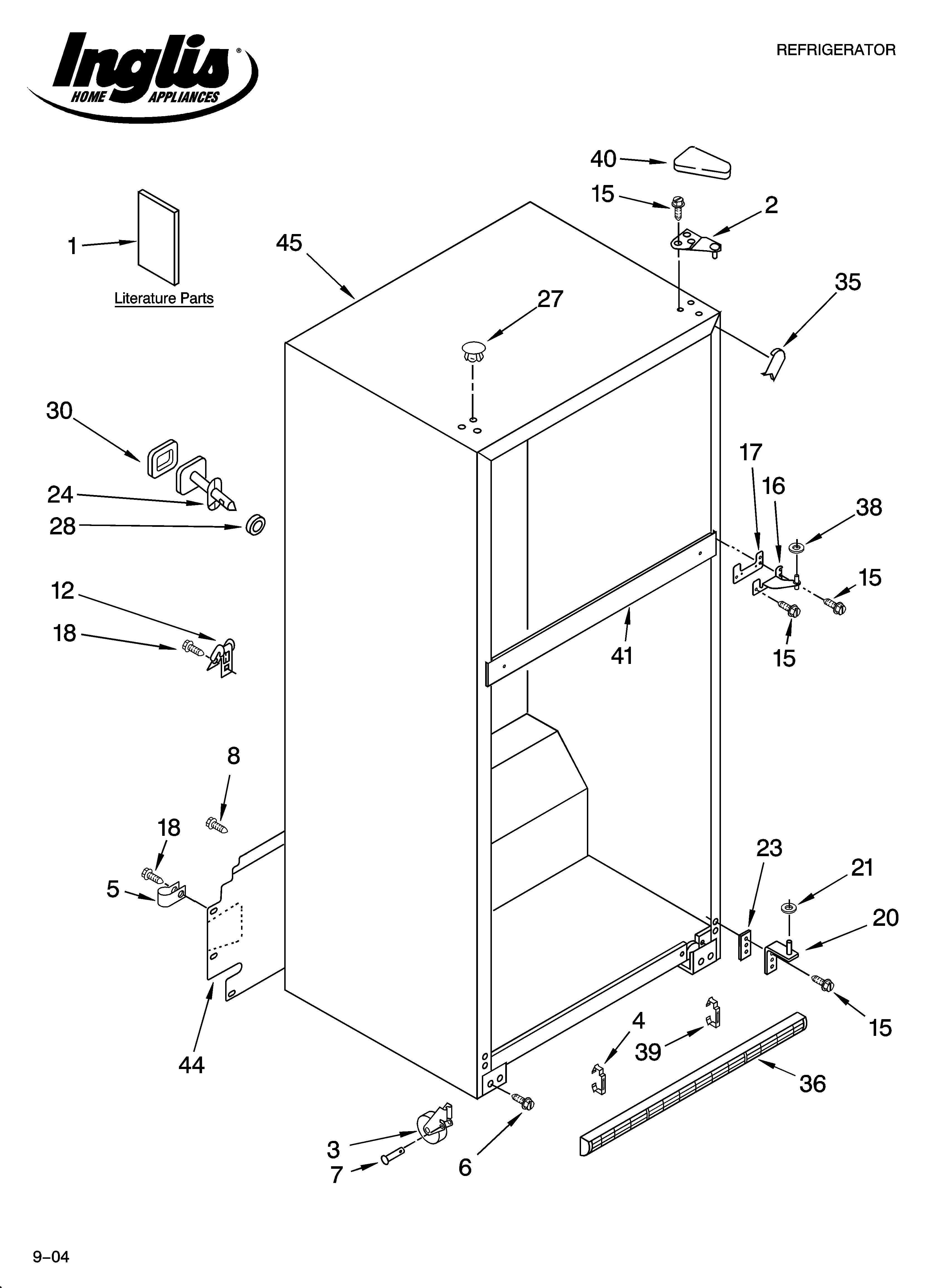 Inglis IMT186304 cabinet parts diagram