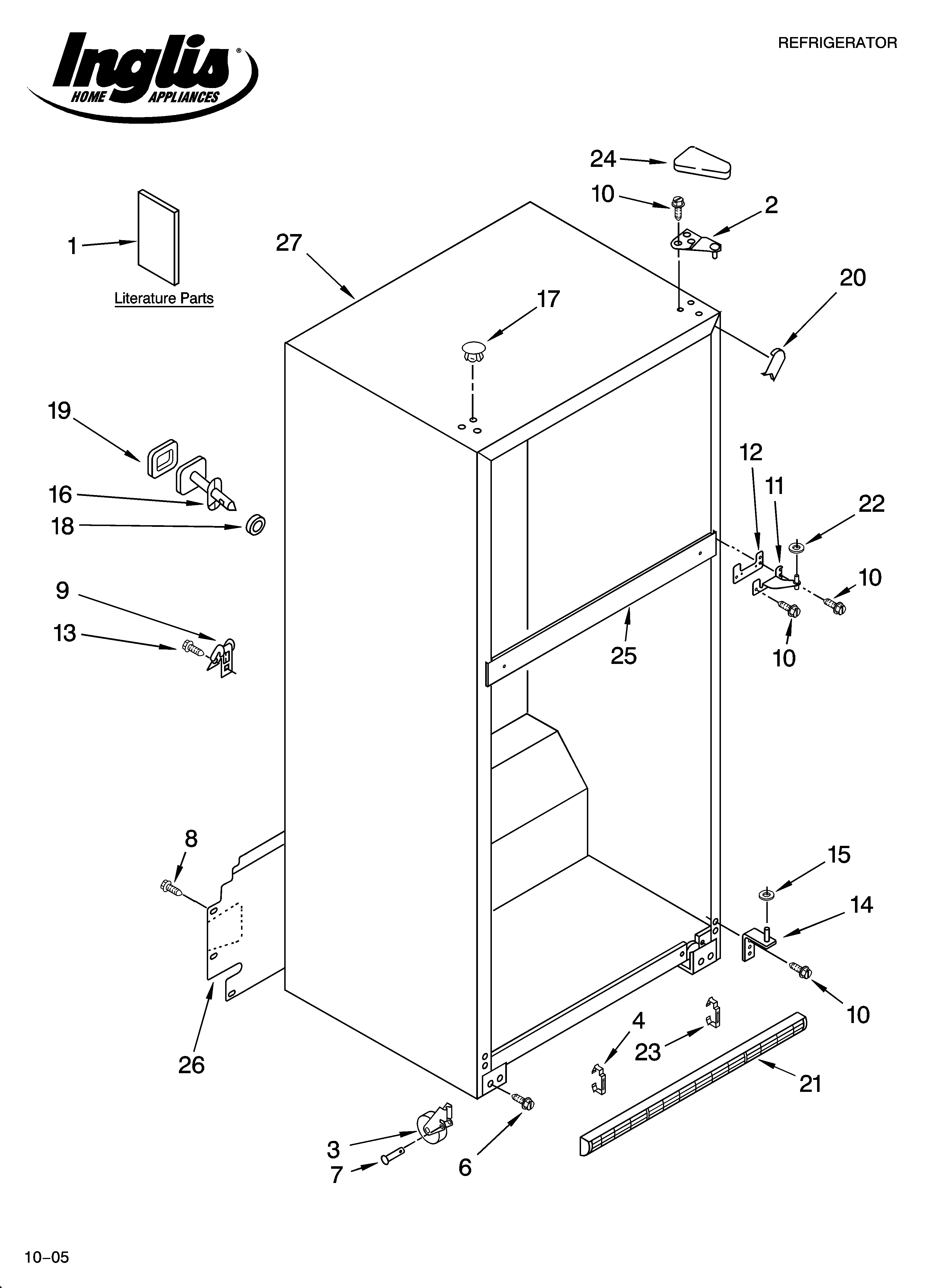 Inglis IMT186306 cabinet parts diagram