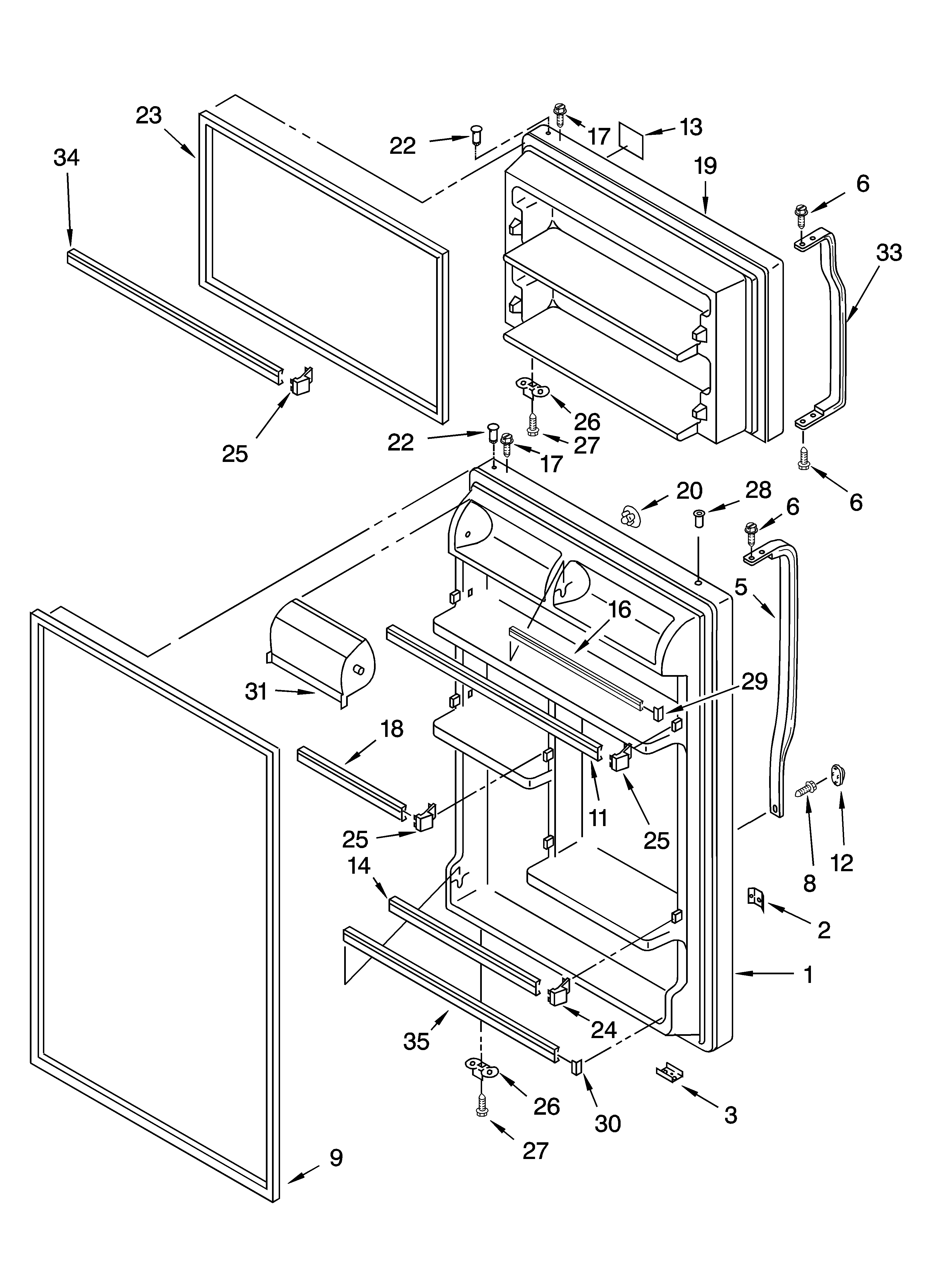 Inglis IMT186306 door parts diagram