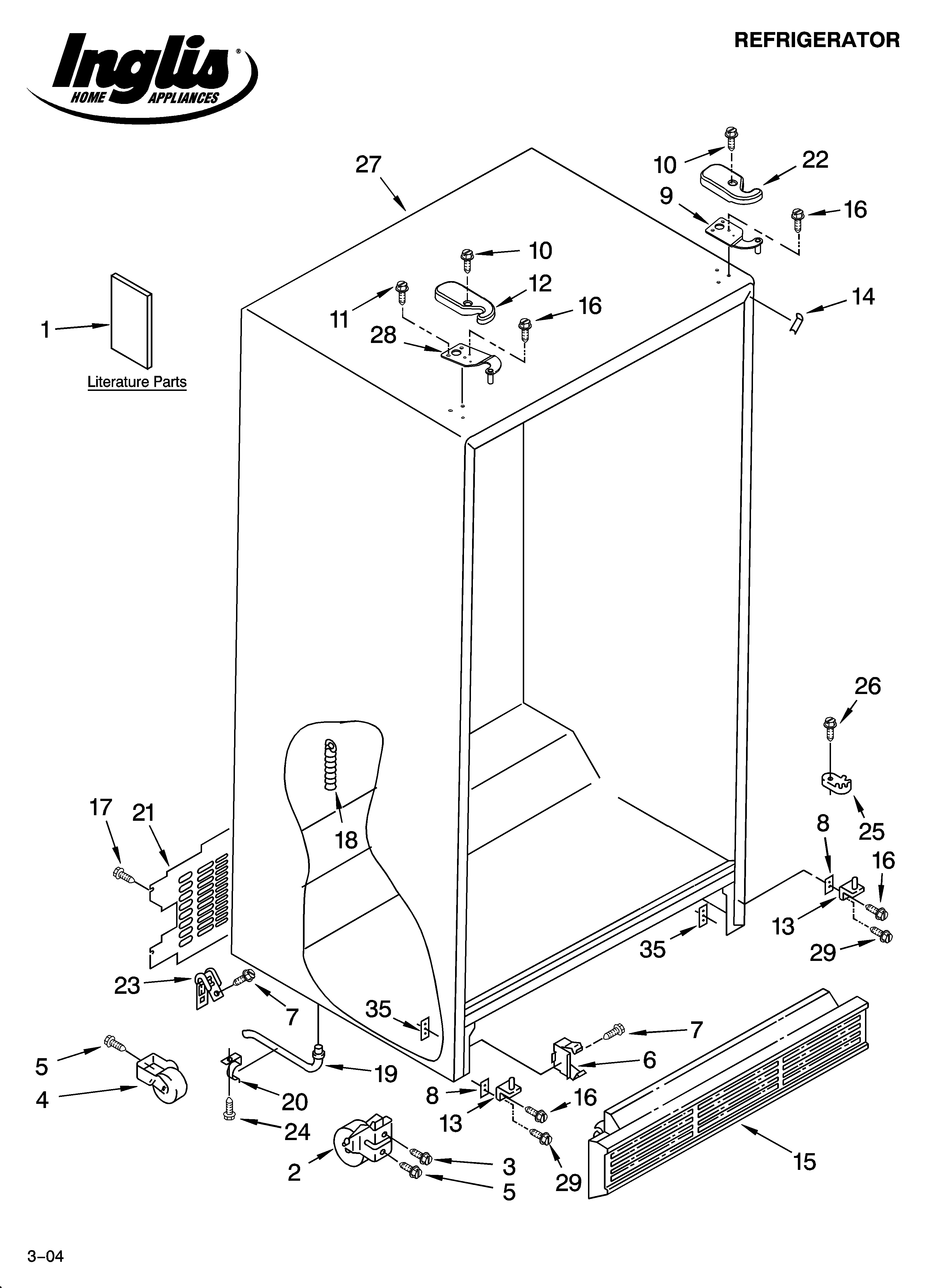 Inglis INQ225300 cabinet parts diagram