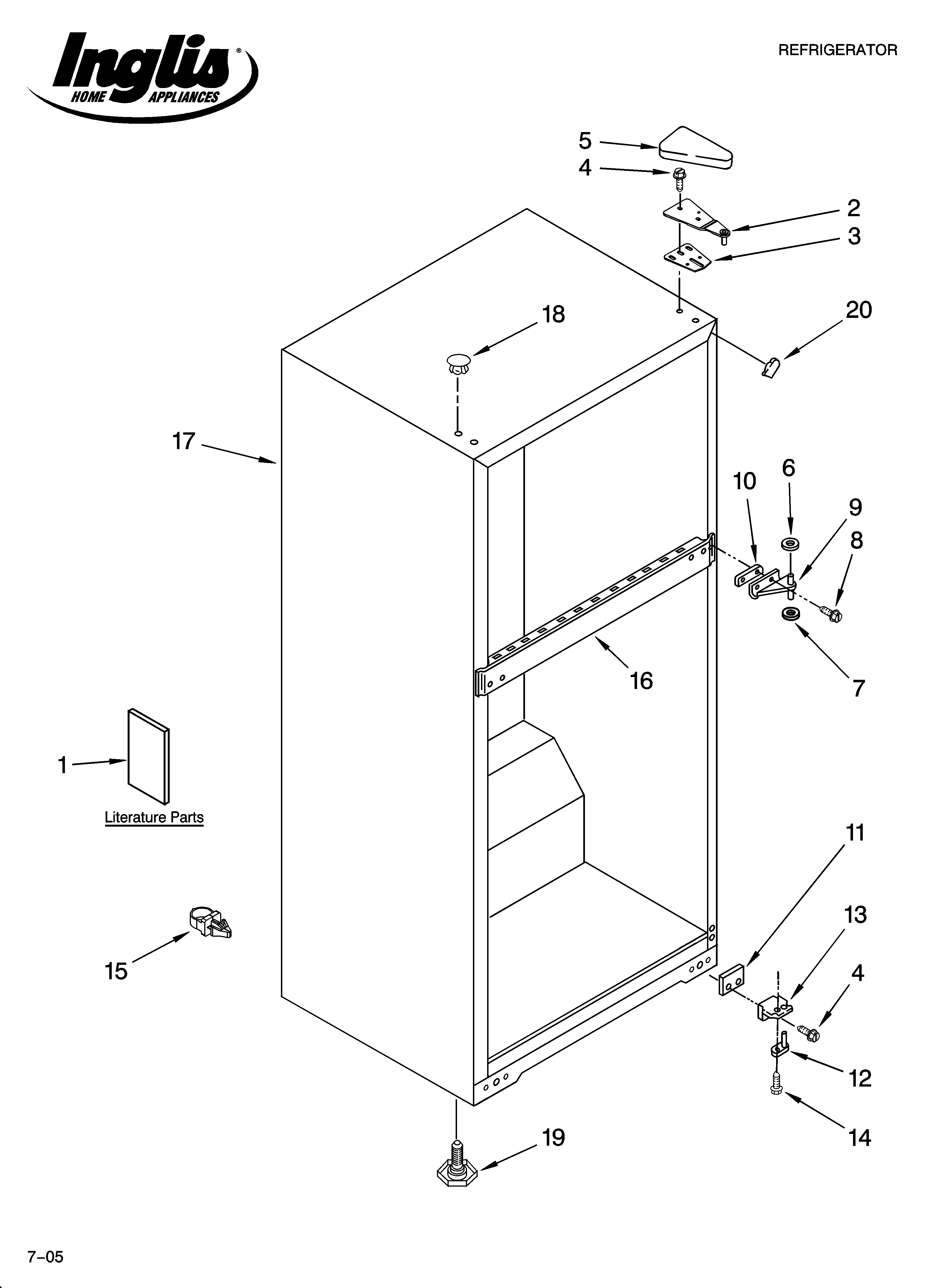 Inglis IPT104303 cabinet parts diagram