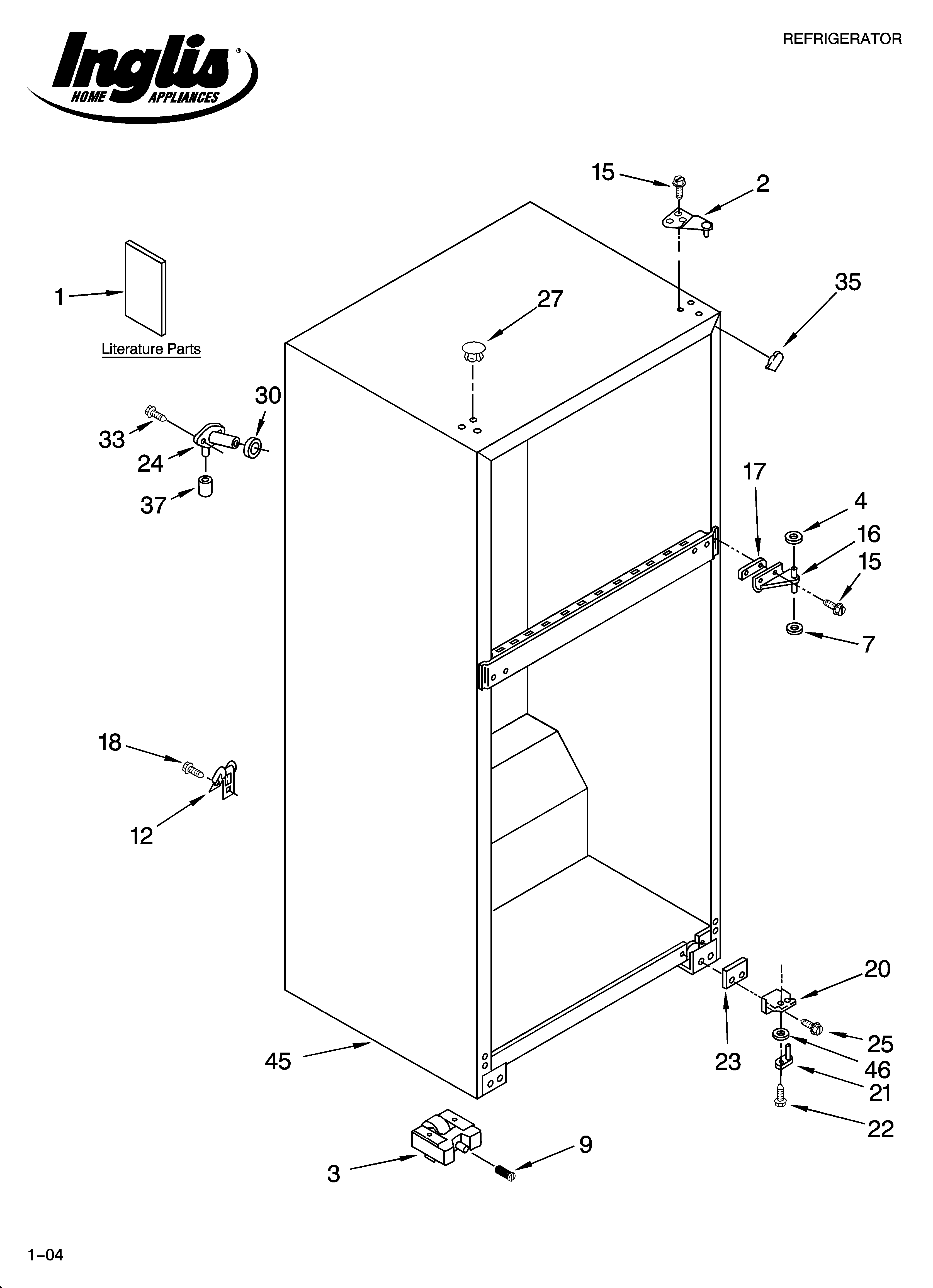 Inglis IPT151300 cabinet parts diagram