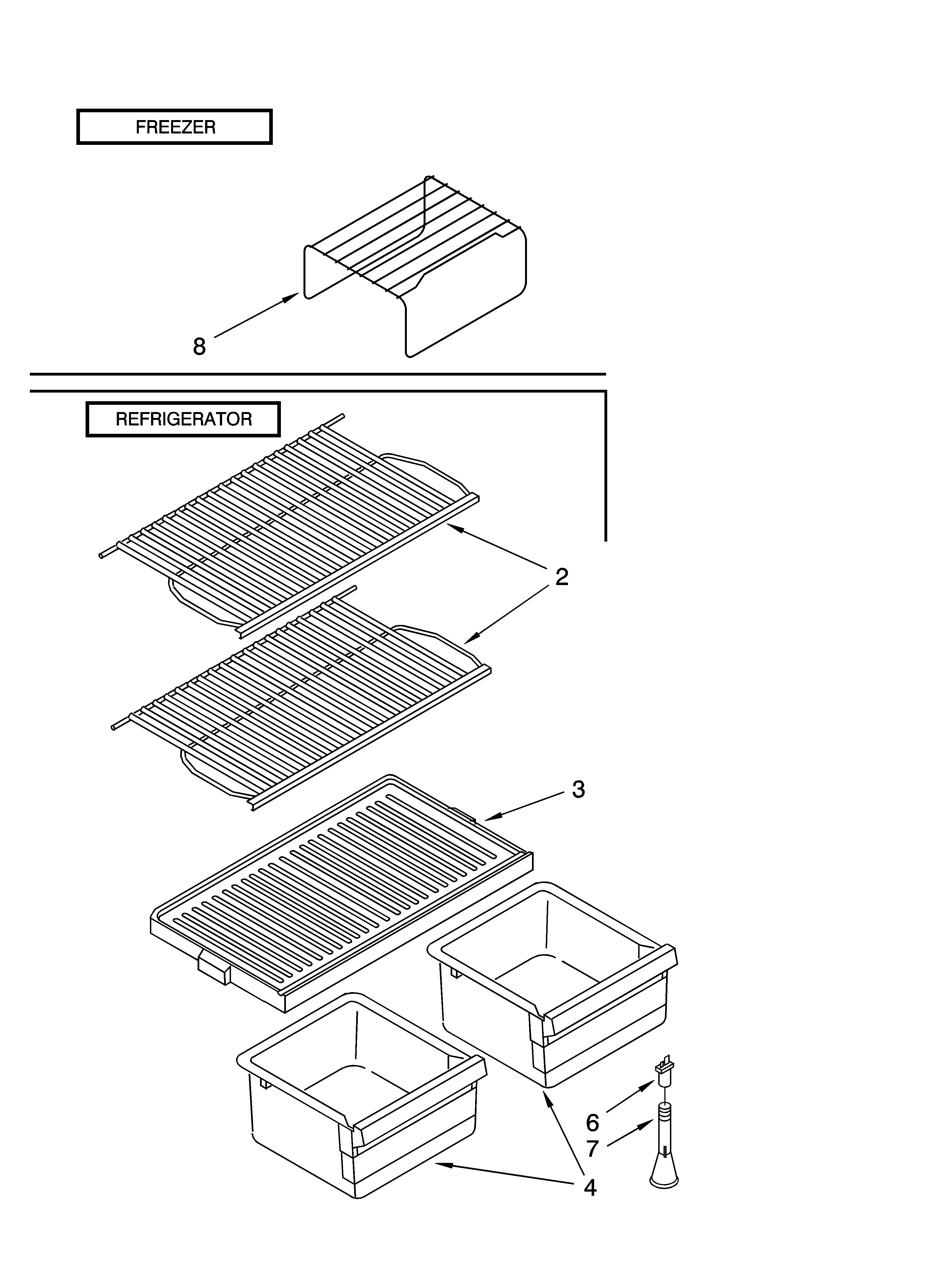 Inglis IPT151300 shelf parts, optional parts diagram