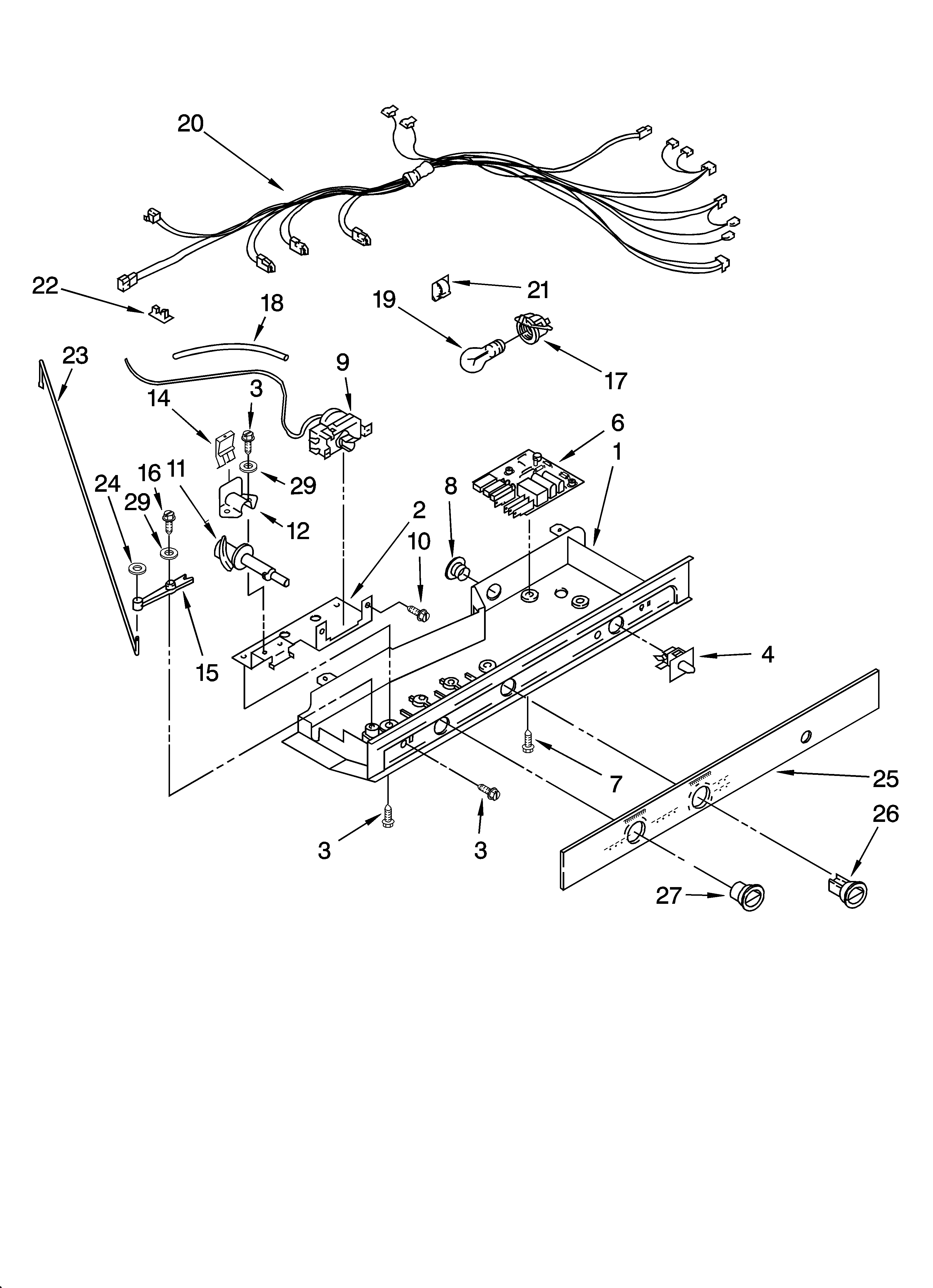 Inglis IRQ226300 control parts diagram