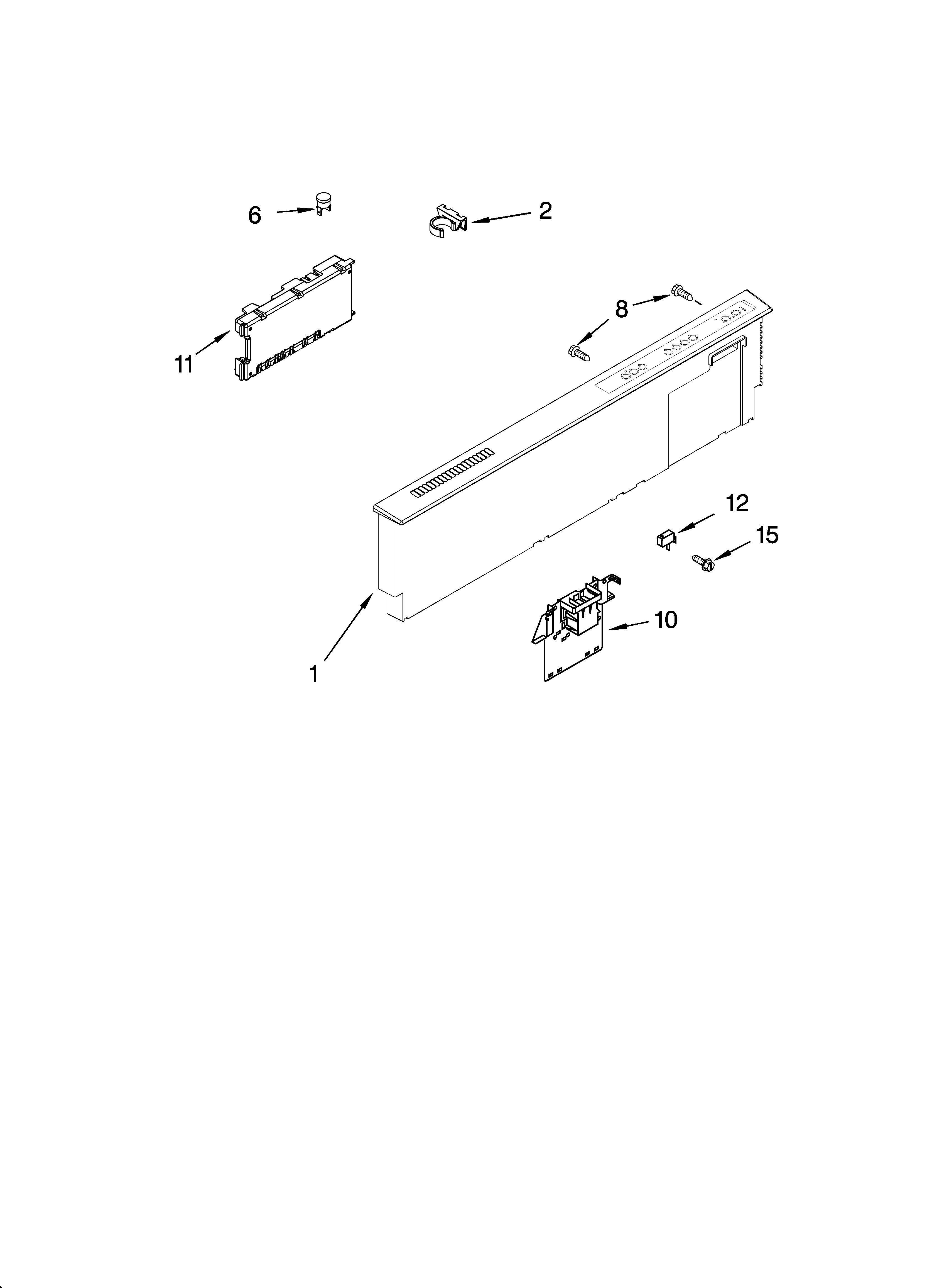 KitchenAid KUDI02FRWH3 control panel parts diagram