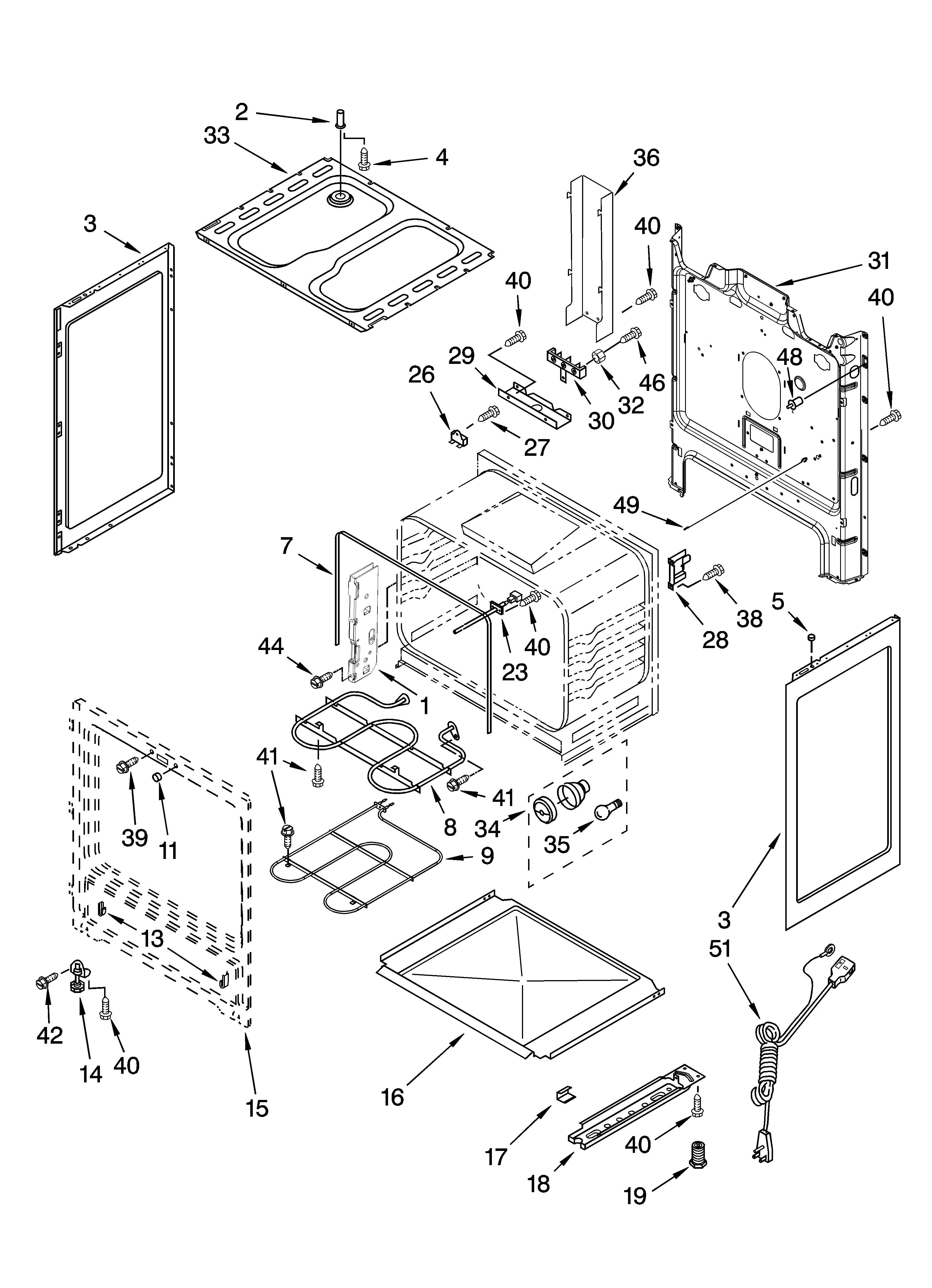 Whirlpool WERE3000SQ1 chassis parts diagram