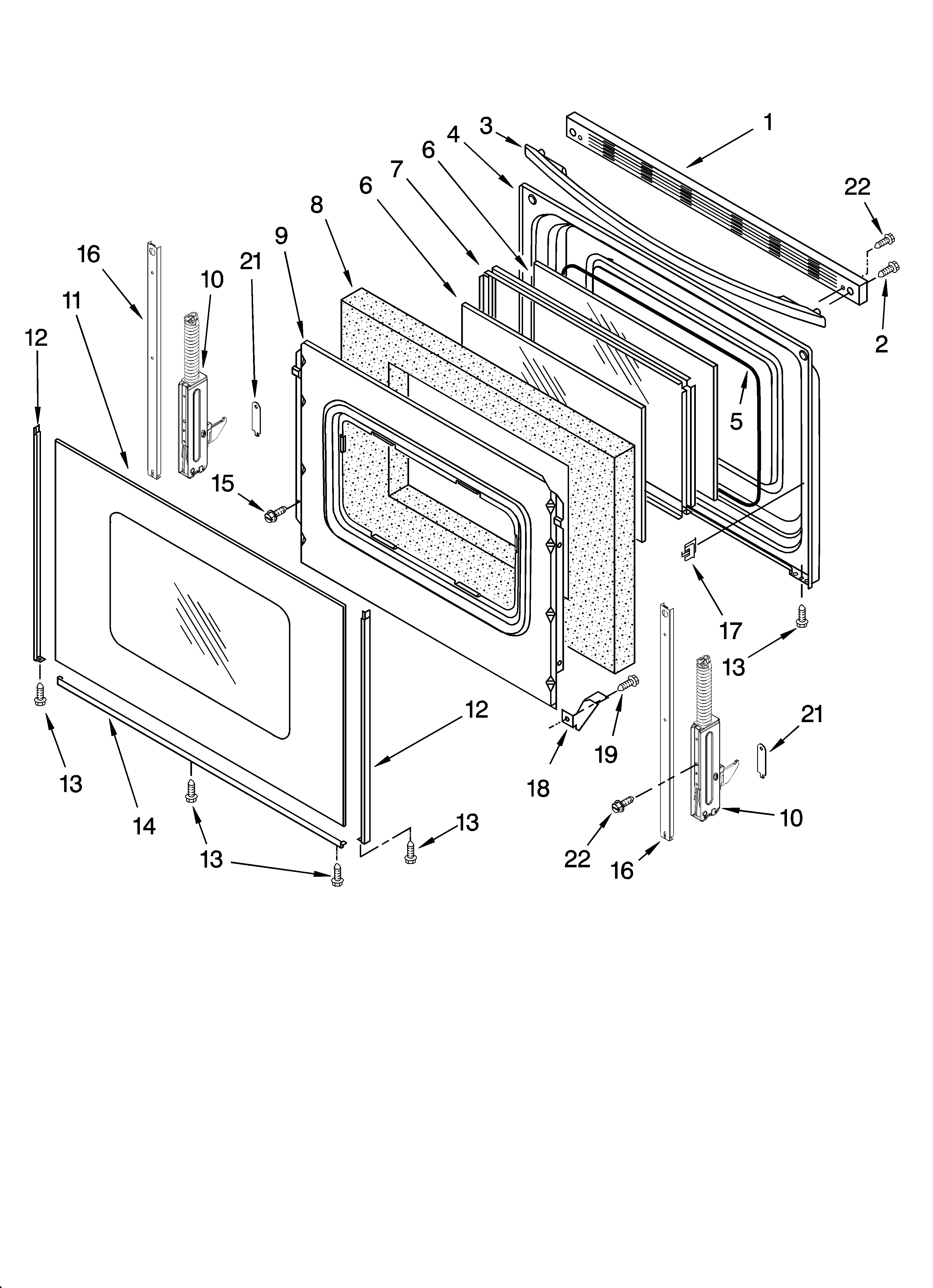 Whirlpool WERP3101SS1 door parts, optional parts (not included) diagram