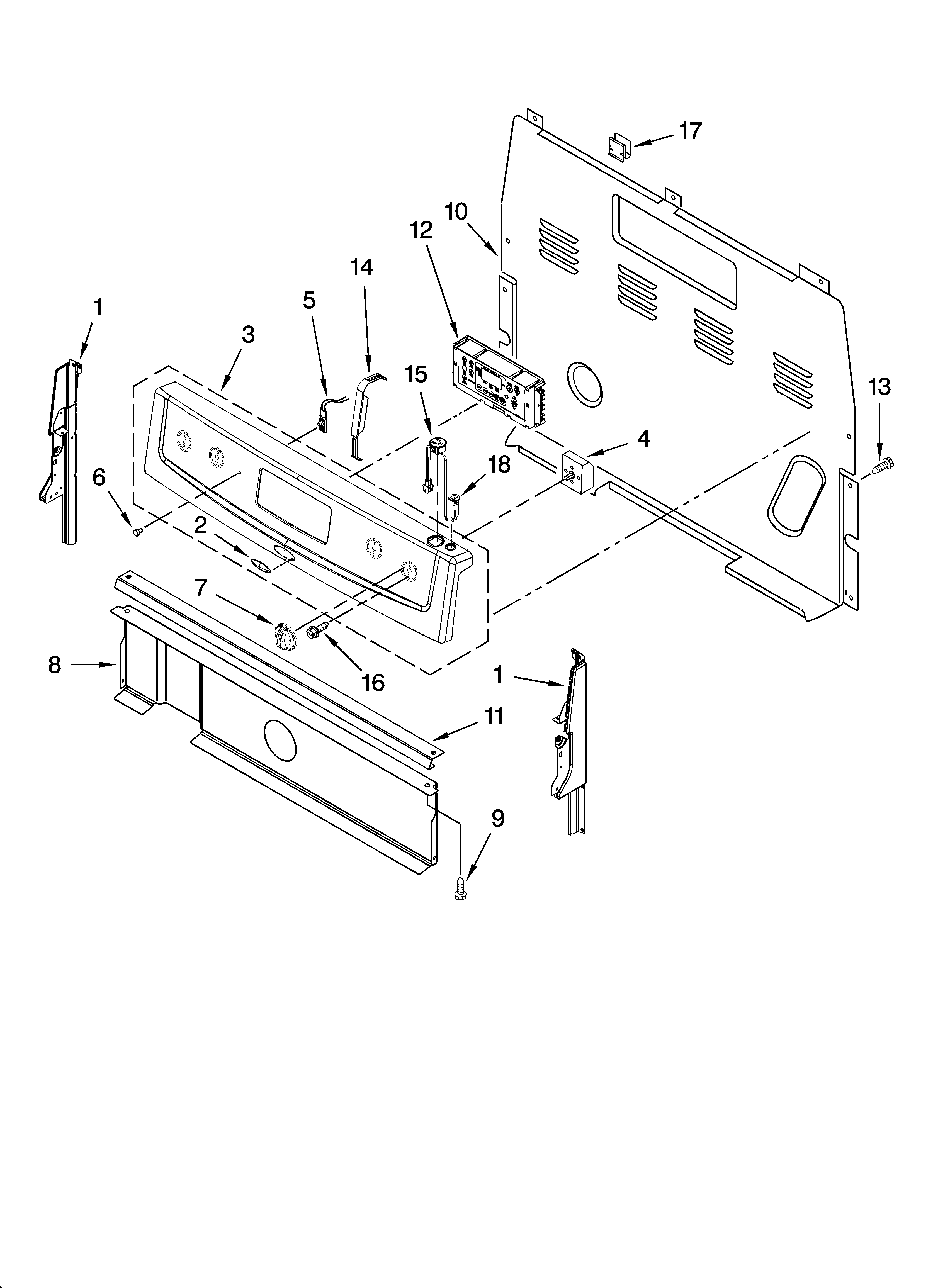 Whirlpool WERP4101SS1 control panel parts diagram
