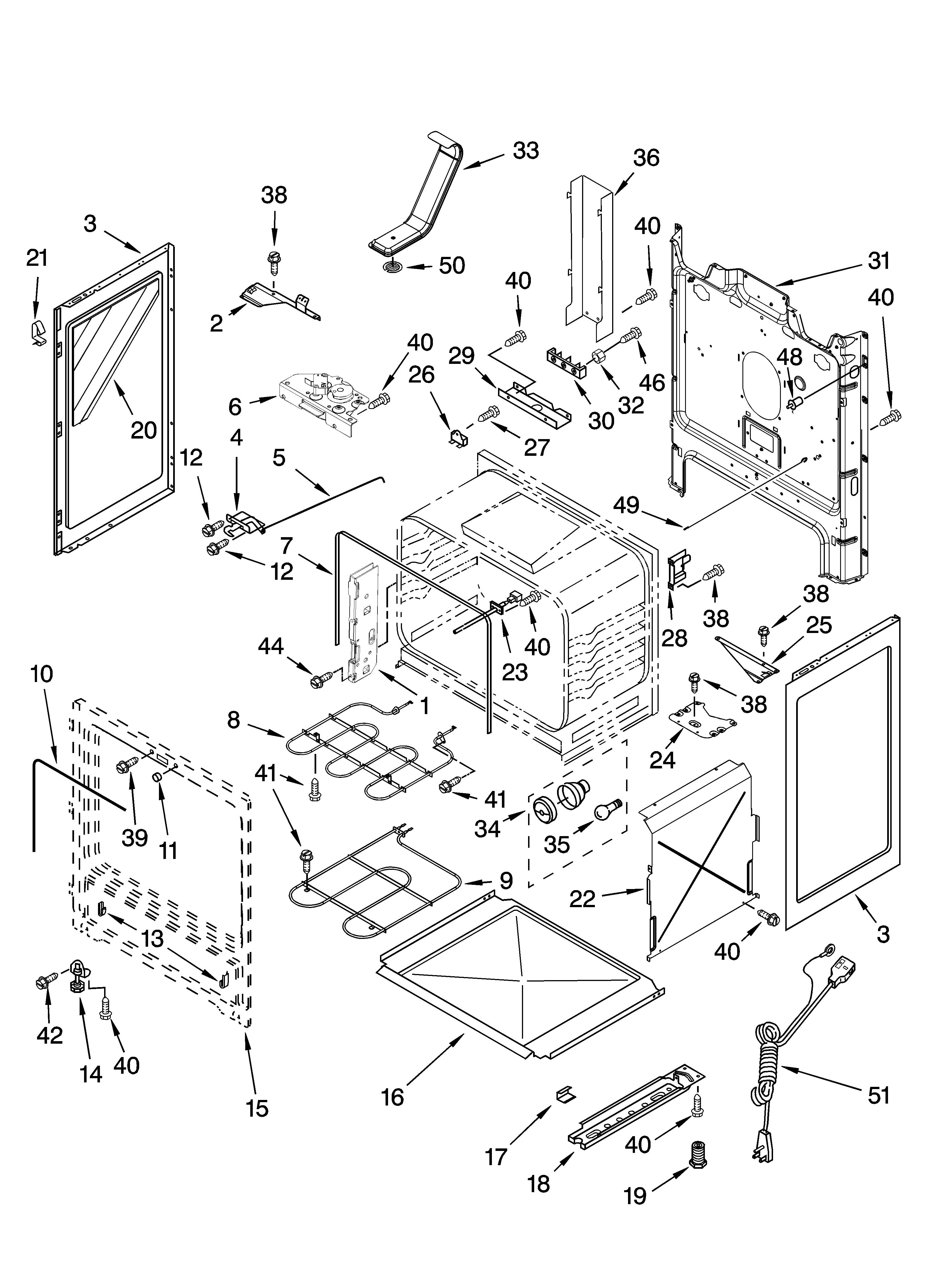 Whirlpool WERP4110SB1 chassis parts diagram