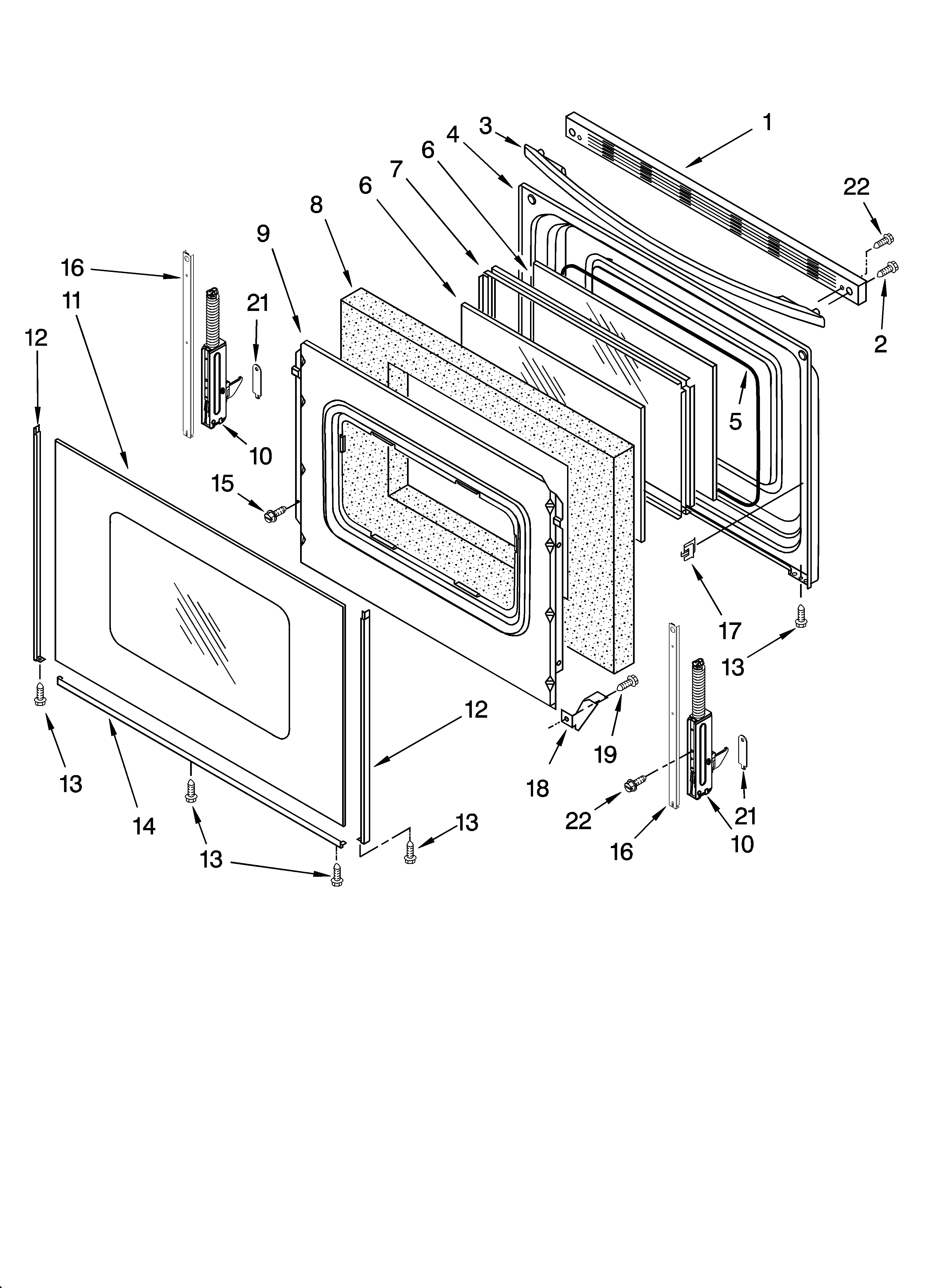 Whirlpool WERP4110SB1 door parts, optional parts diagram