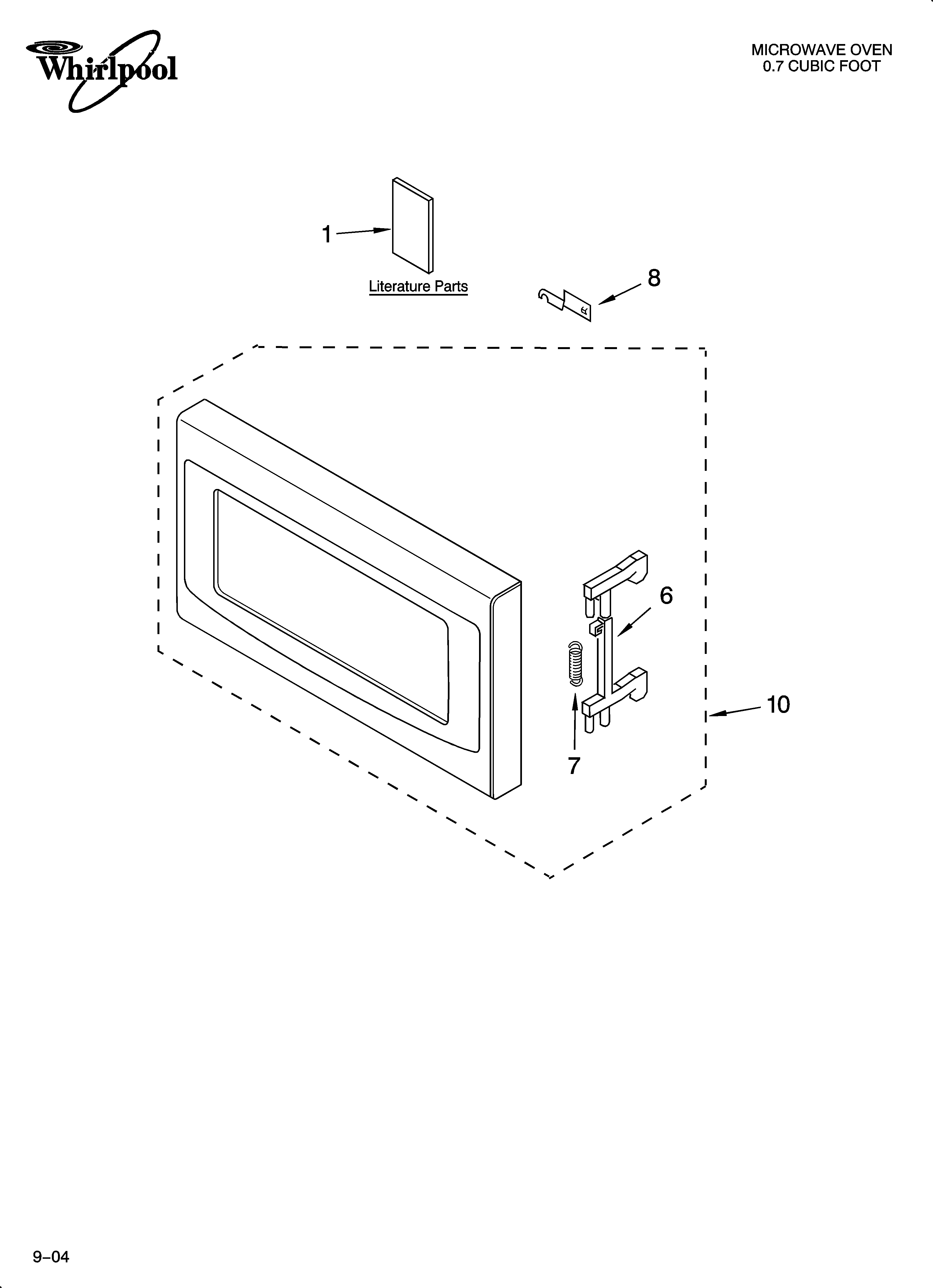 Whirlpool YMT4070SKQ0 door parts diagram