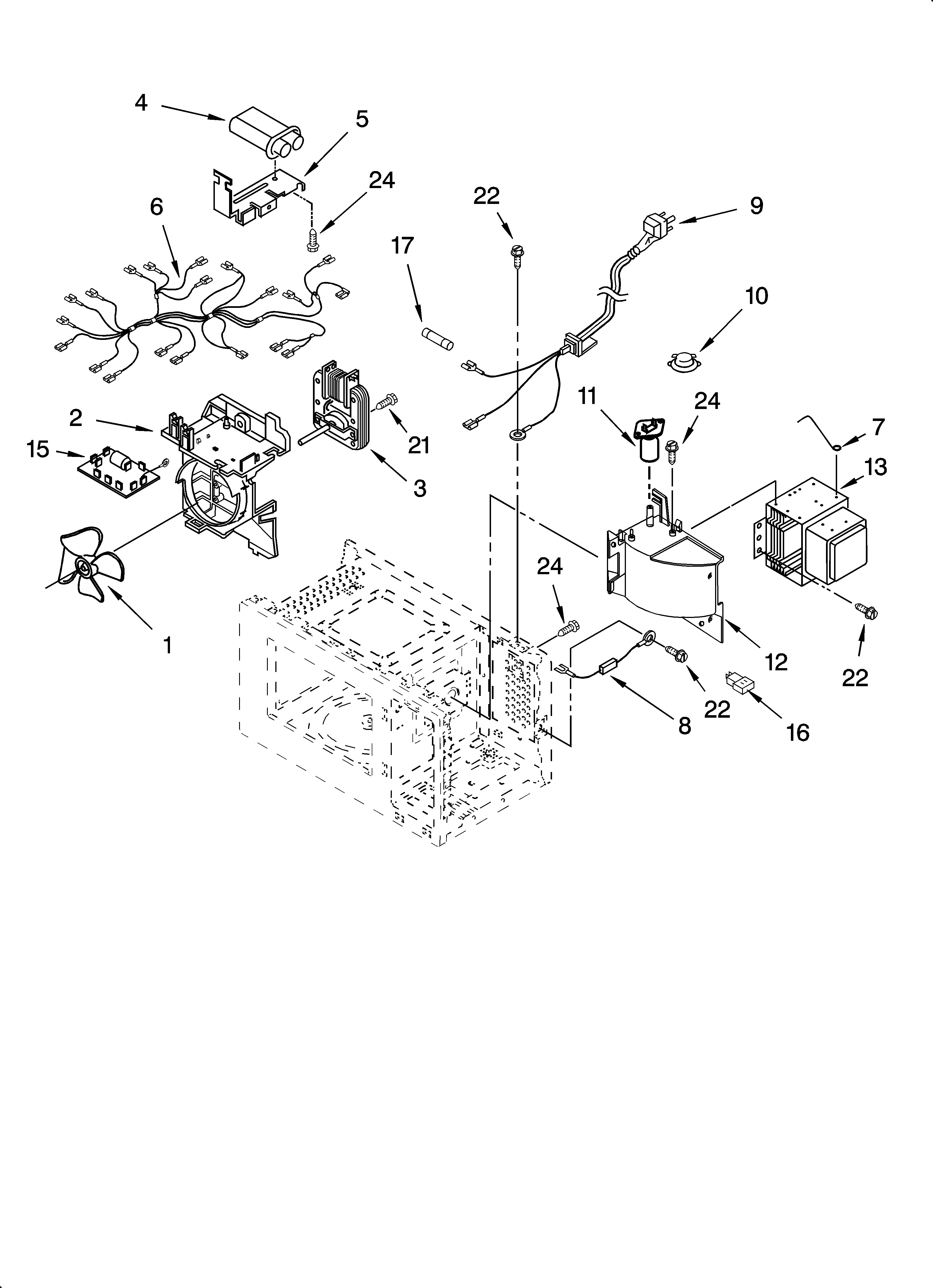 Whirlpool YMT4070SKQ0 oven interior parts diagram