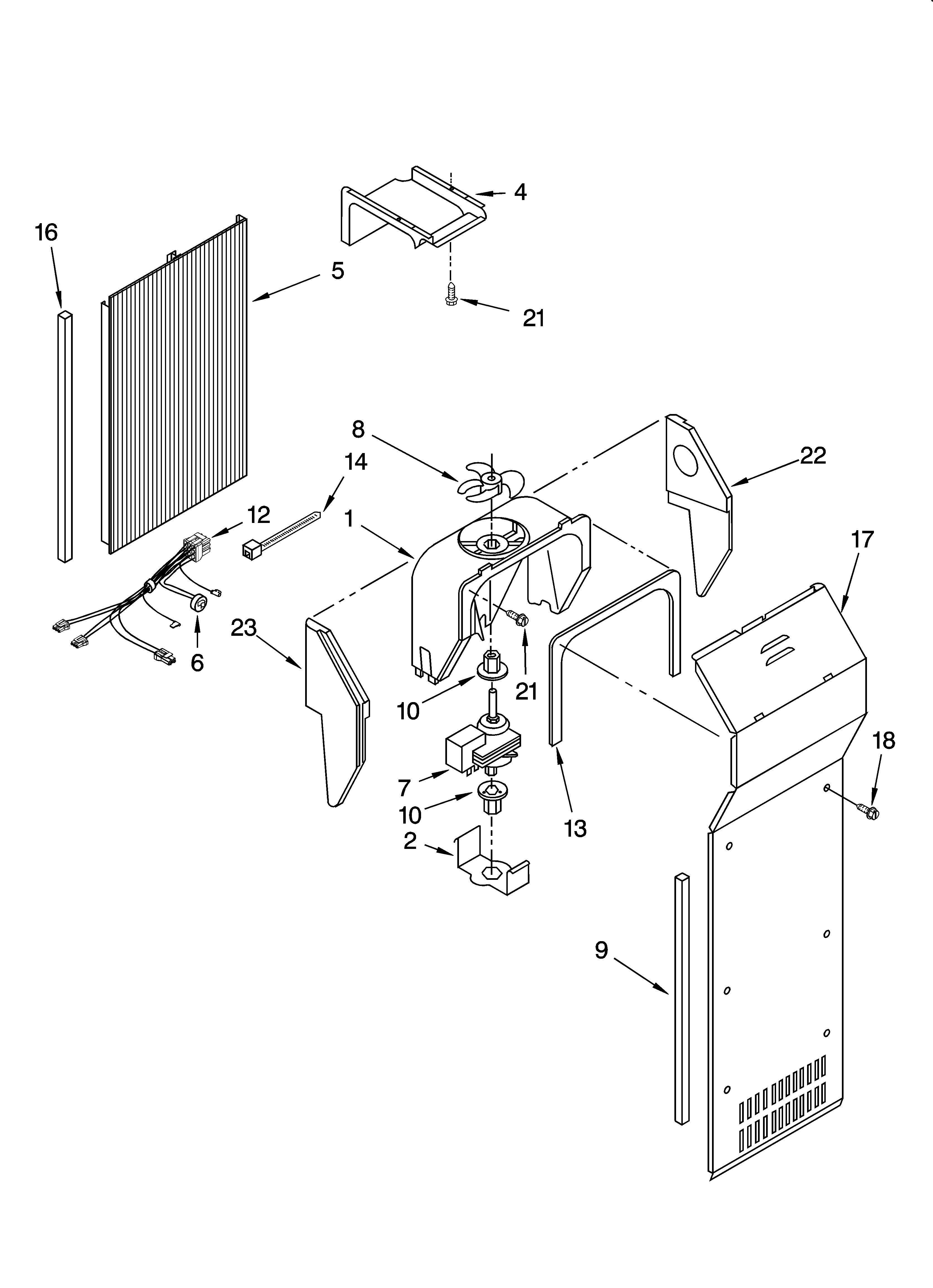 Whirlpool GD5YHAXTQ00 air flow parts diagram