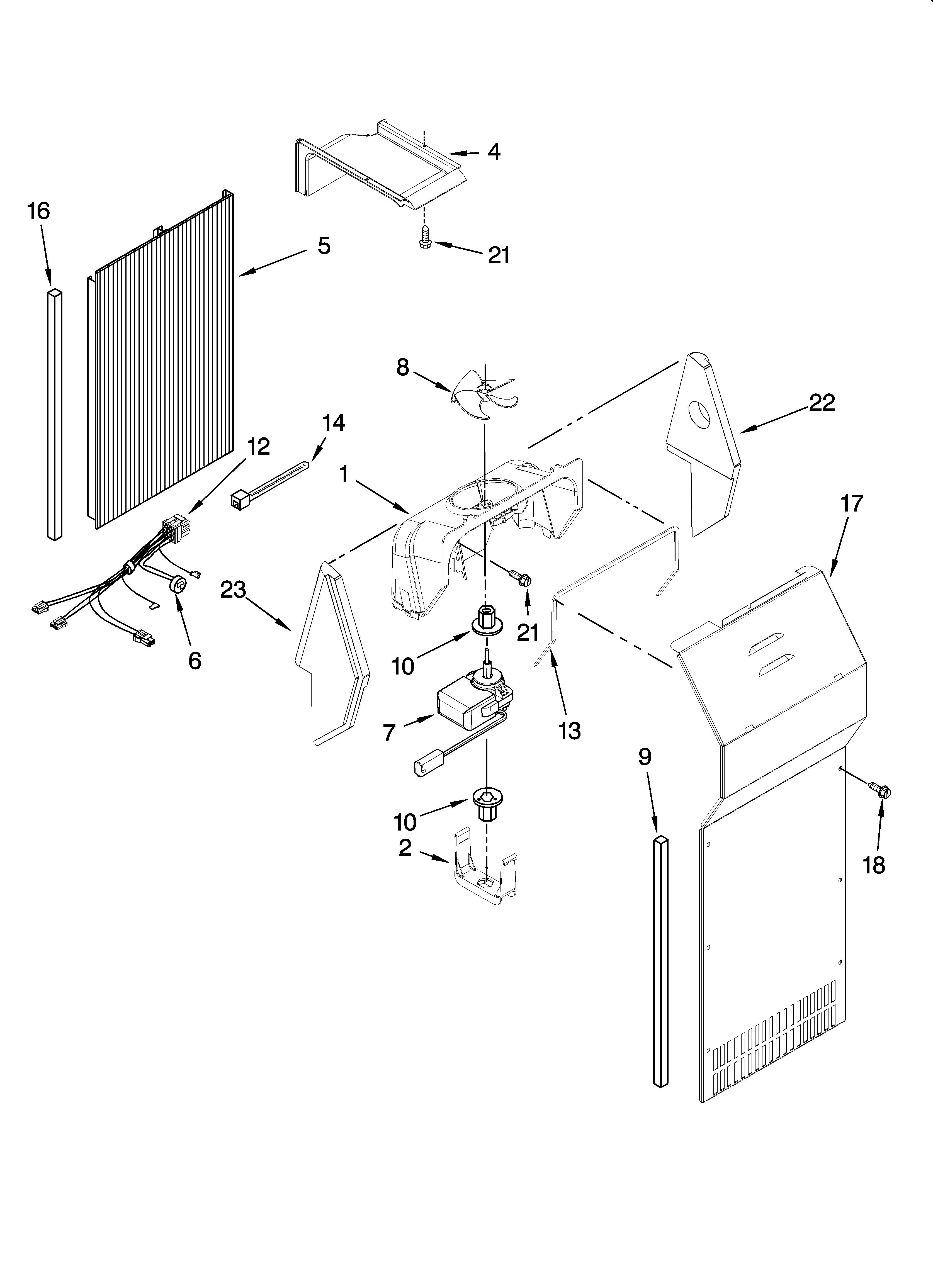 Whirlpool GF6NFEXTQ00 air flow parts diagram