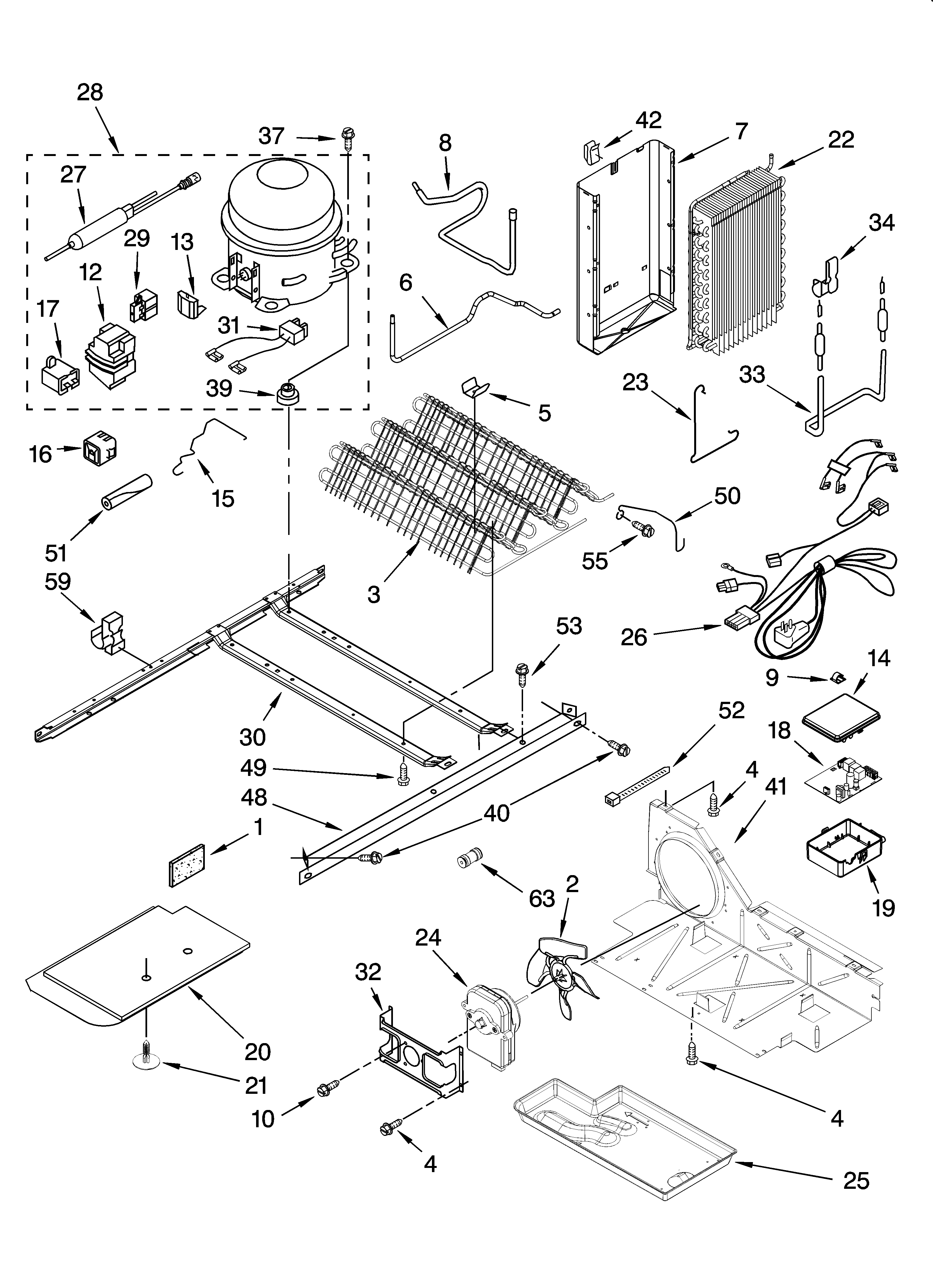 Whirlpool GF6NFEXTQ00 unit parts diagram