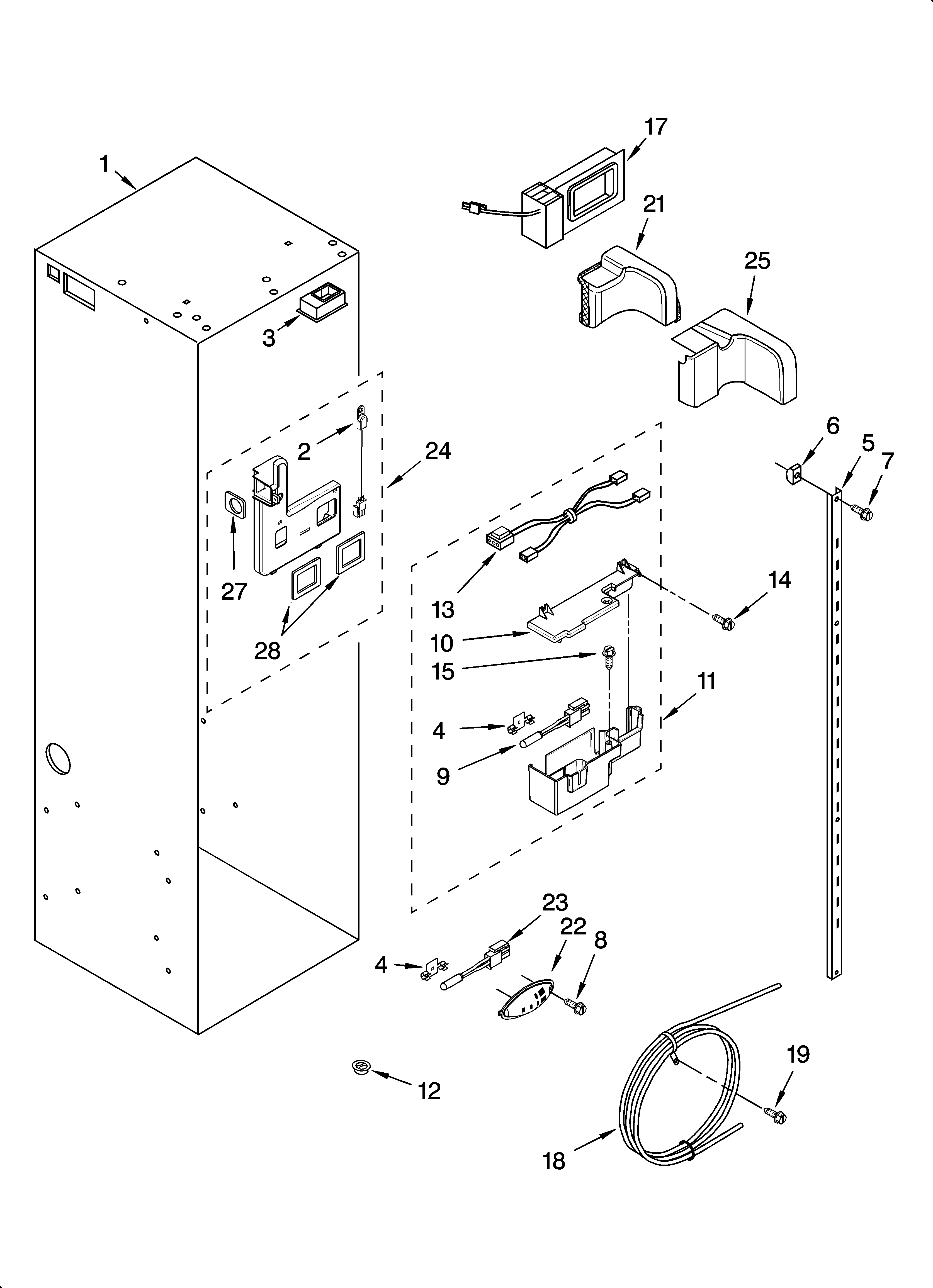 KitchenAid KSSO42QMB03 refrigerator liner parts diagram