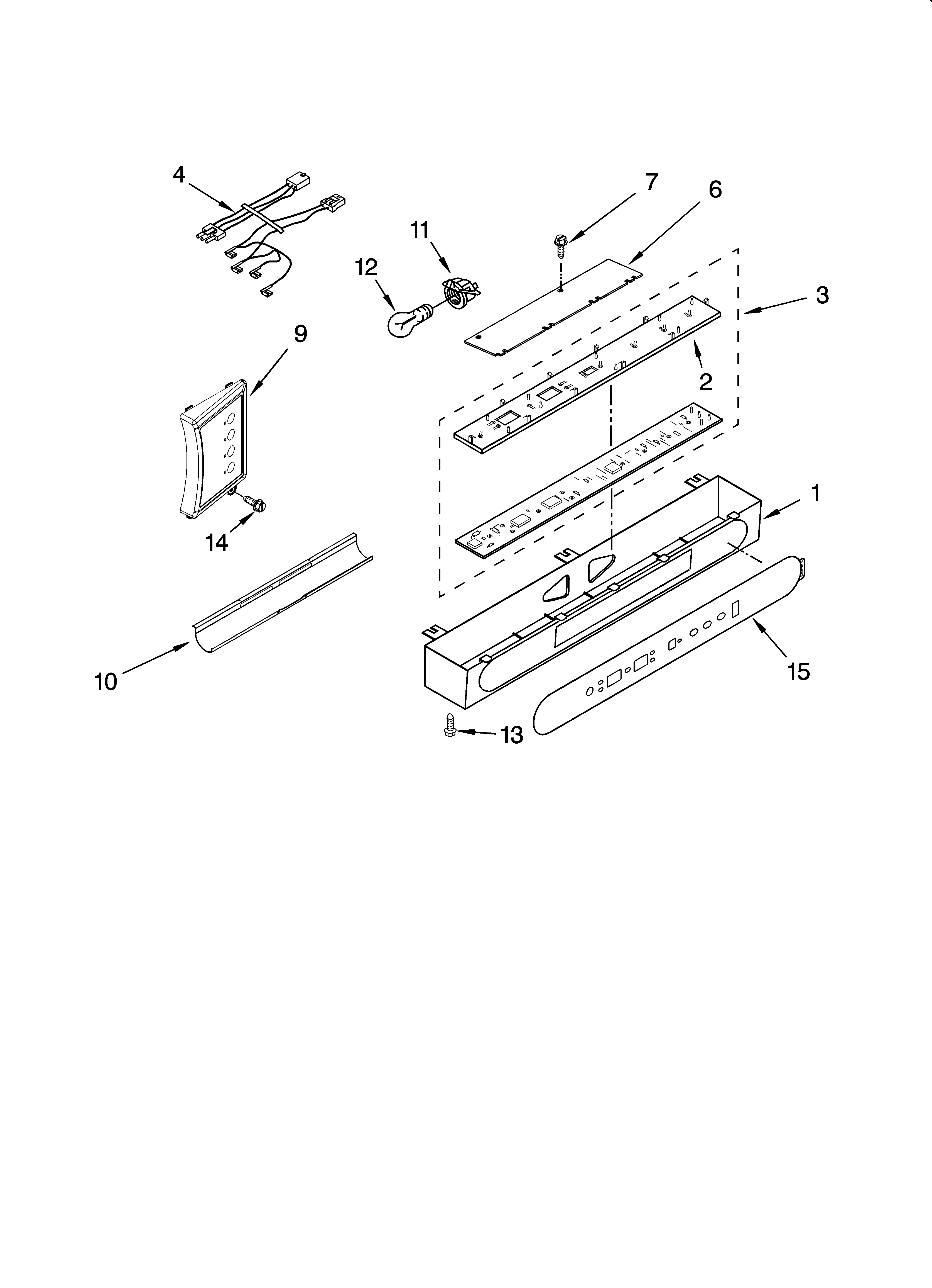 KitchenAid KSSO42QMB03 control panel parts diagram