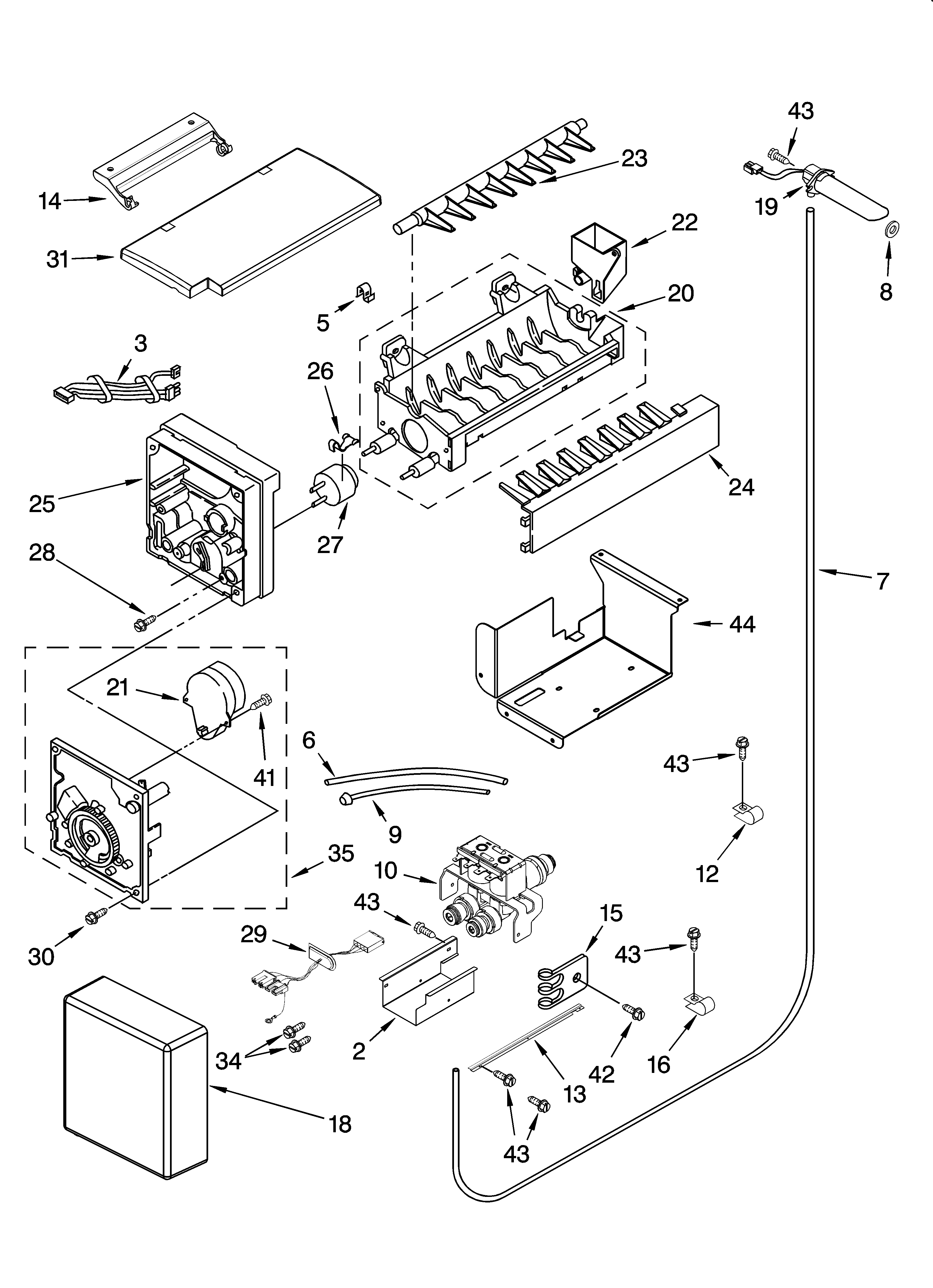 KitchenAid KSSO42QMB03 icemaker parts diagram