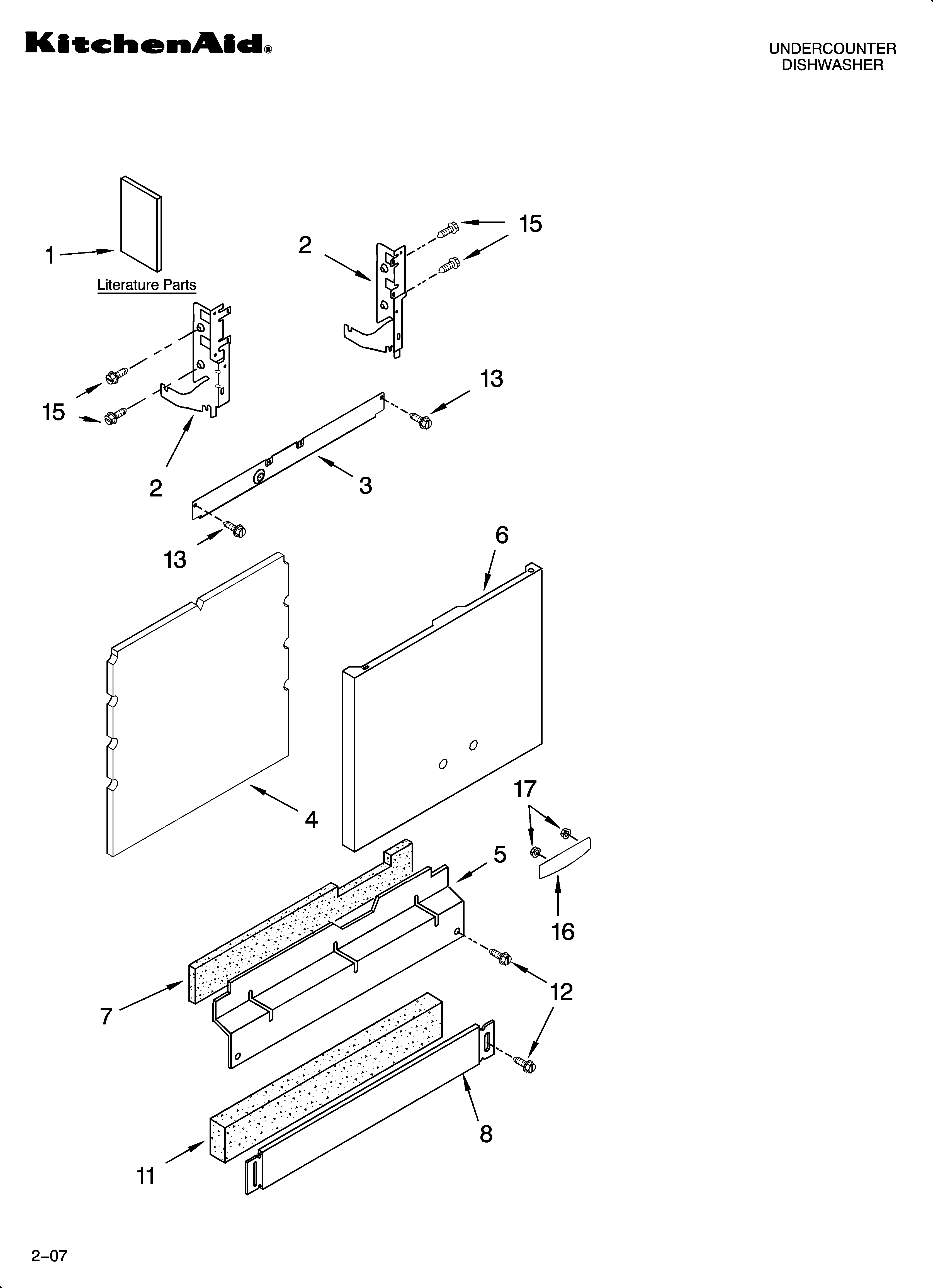 KitchenAid KUDI02IRBT3 door and panel parts diagram