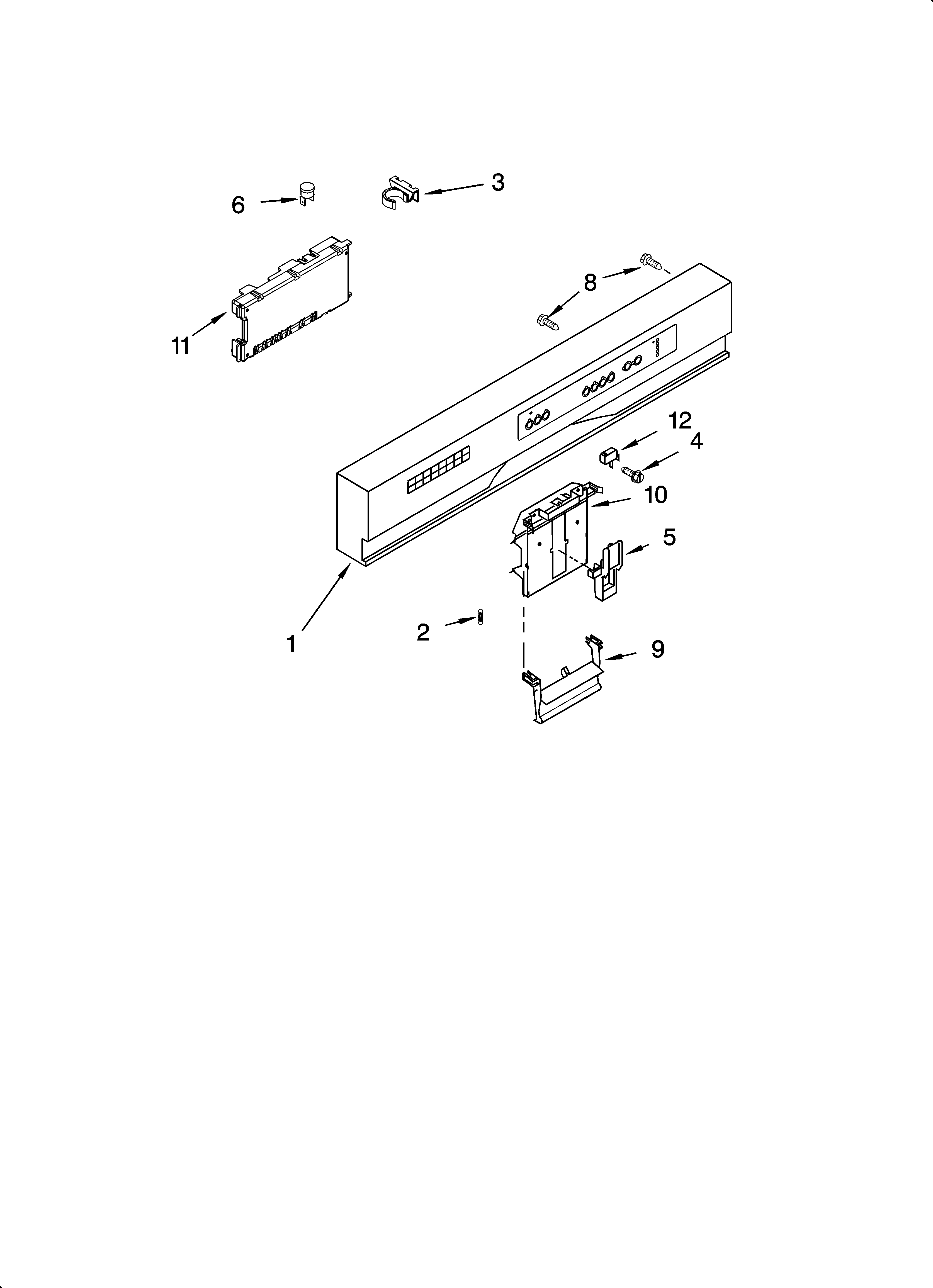 KitchenAid KUDI02IRBT3 control panel parts diagram