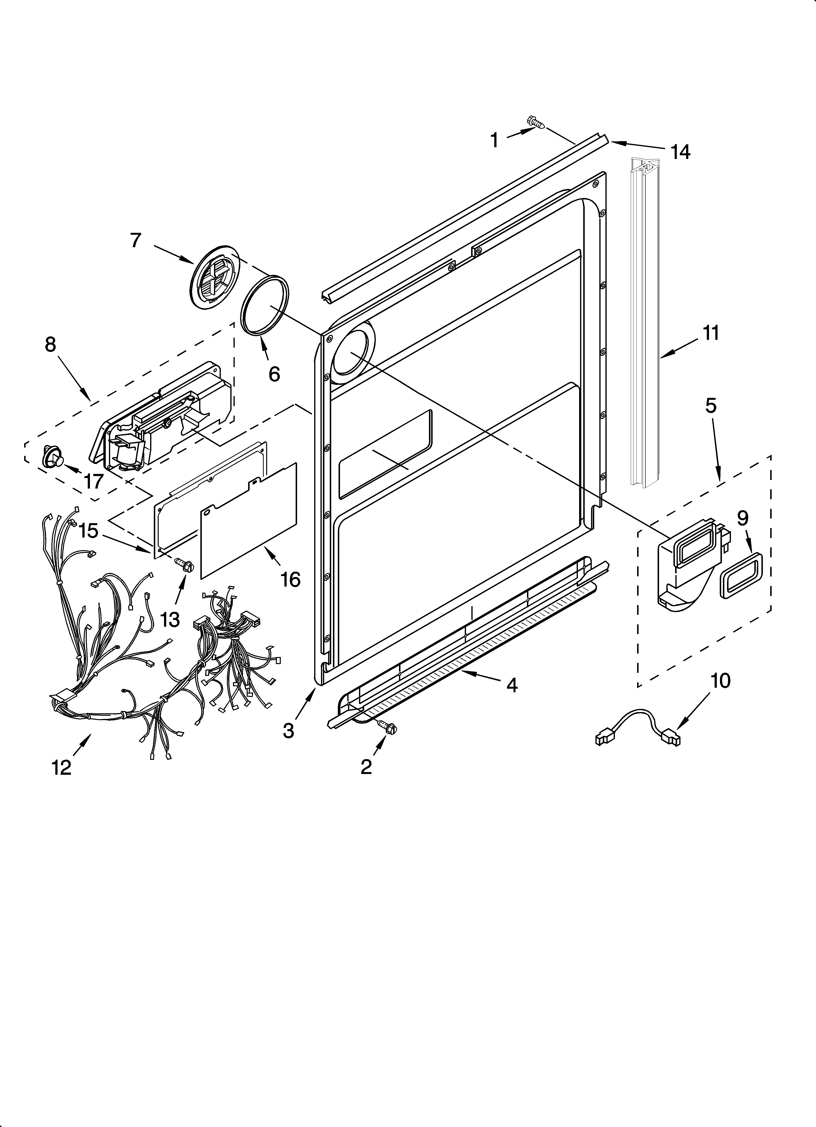 KitchenAid KUDI02IRBT3 door and latch parts diagram