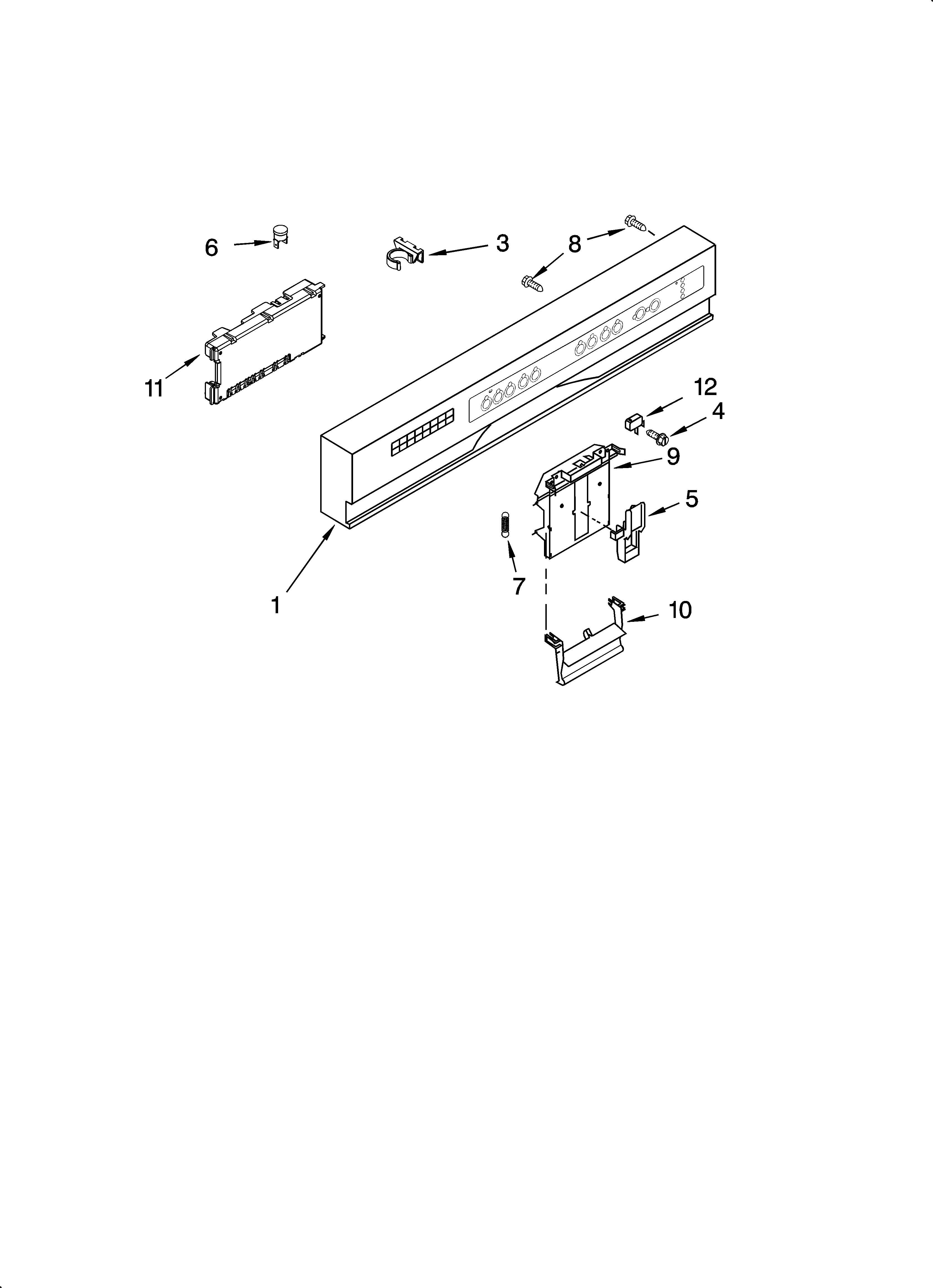 KitchenAid KUDP02IRBT3 control panel parts diagram