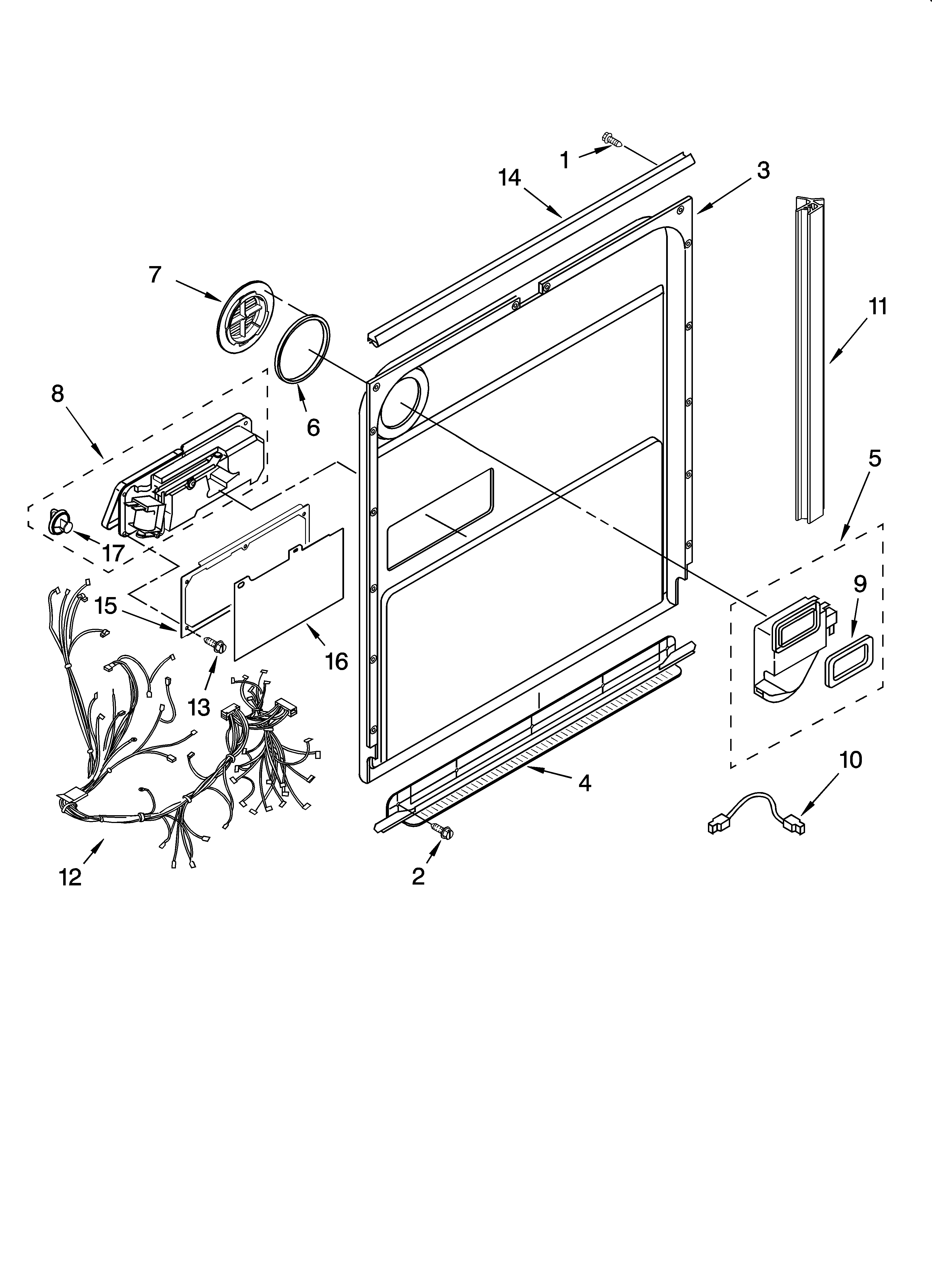 KitchenAid KUDP02IRBT3 door and latch parts diagram