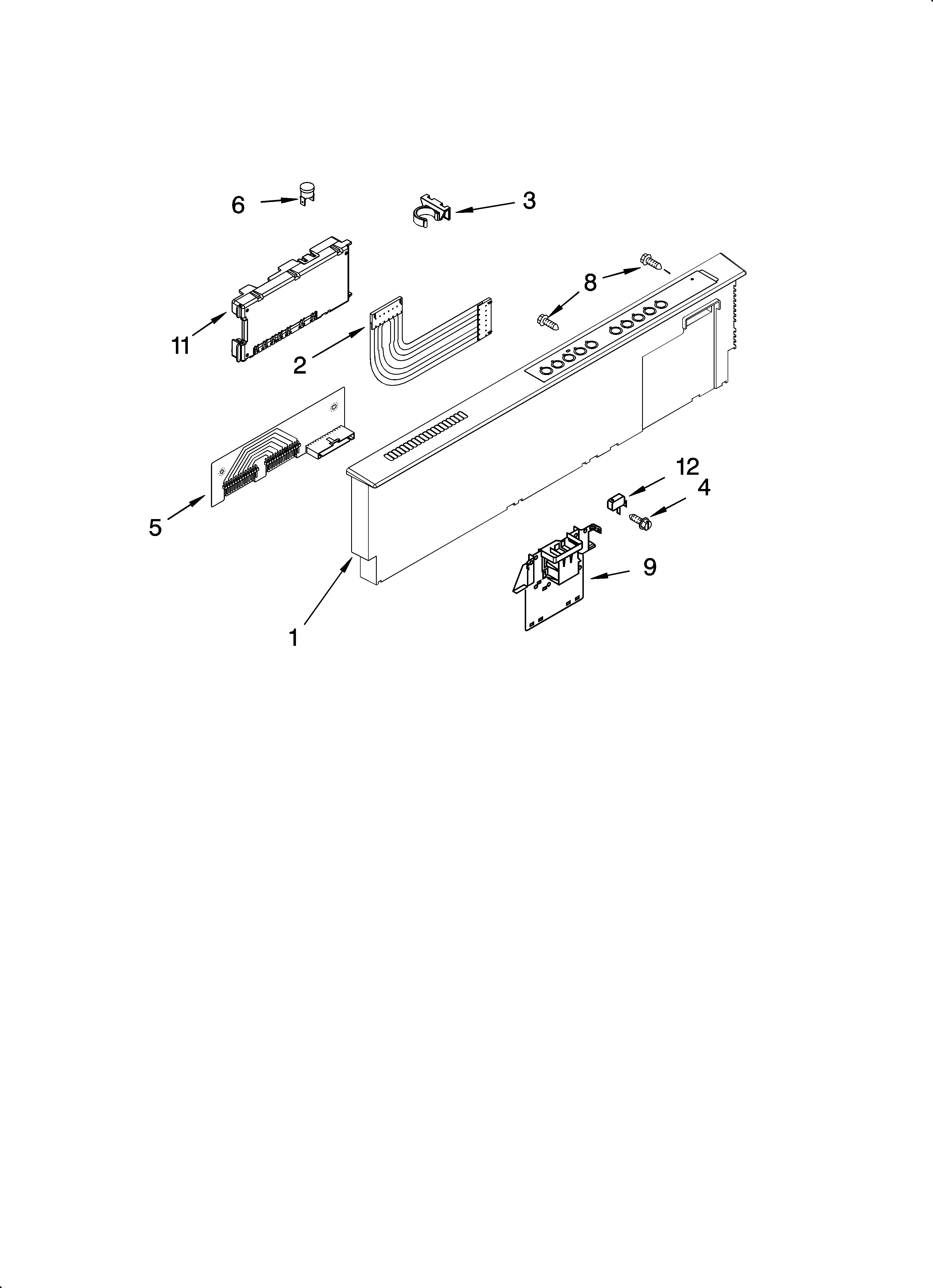 KitchenAid KUDP02SRWH3 control panel parts diagram