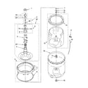 Whirlpool 3SWTW5205SQ0 agitator, basket and tub parts diagram