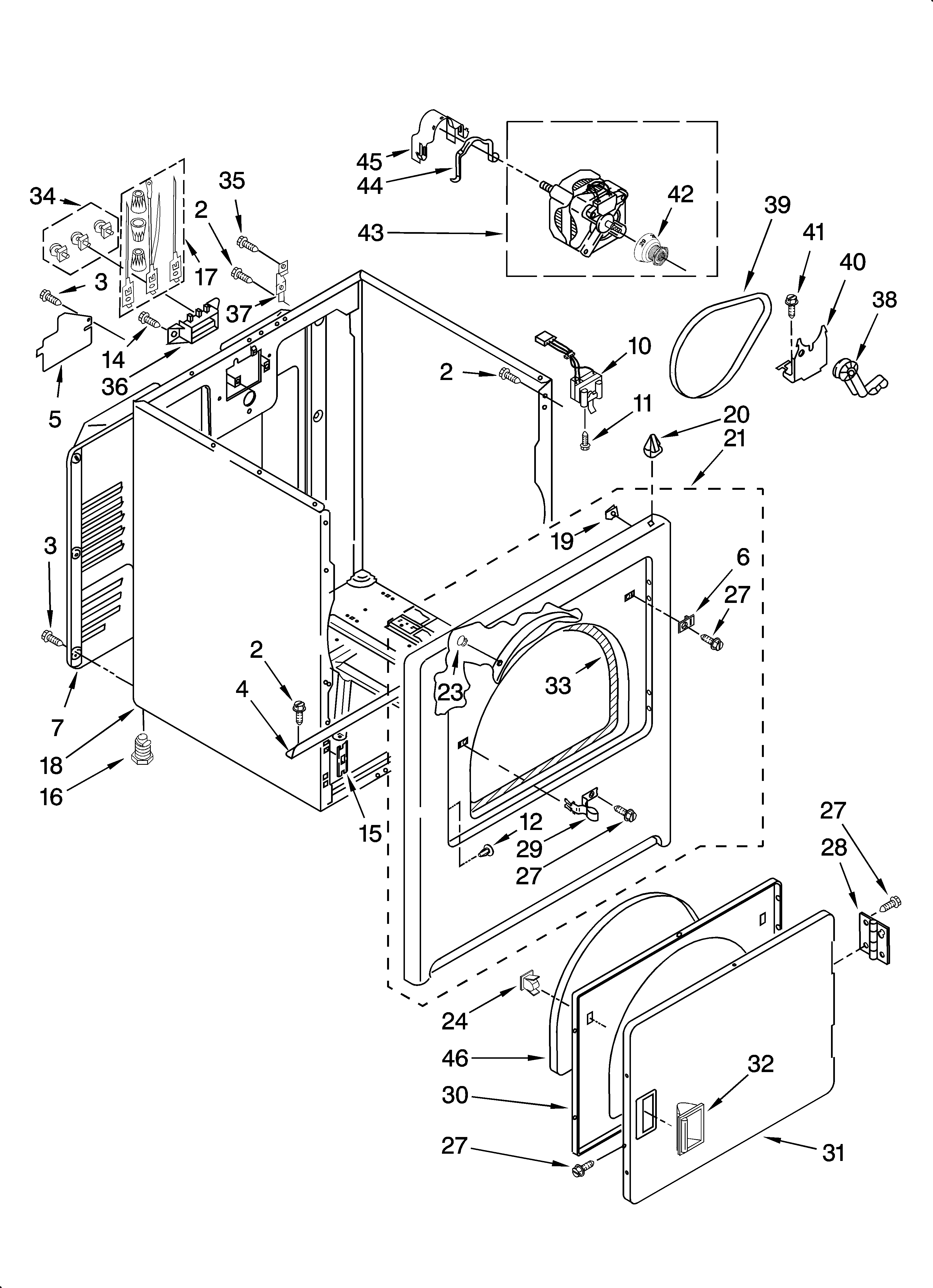 Estate EED4400TQ0 cabinet parts diagram