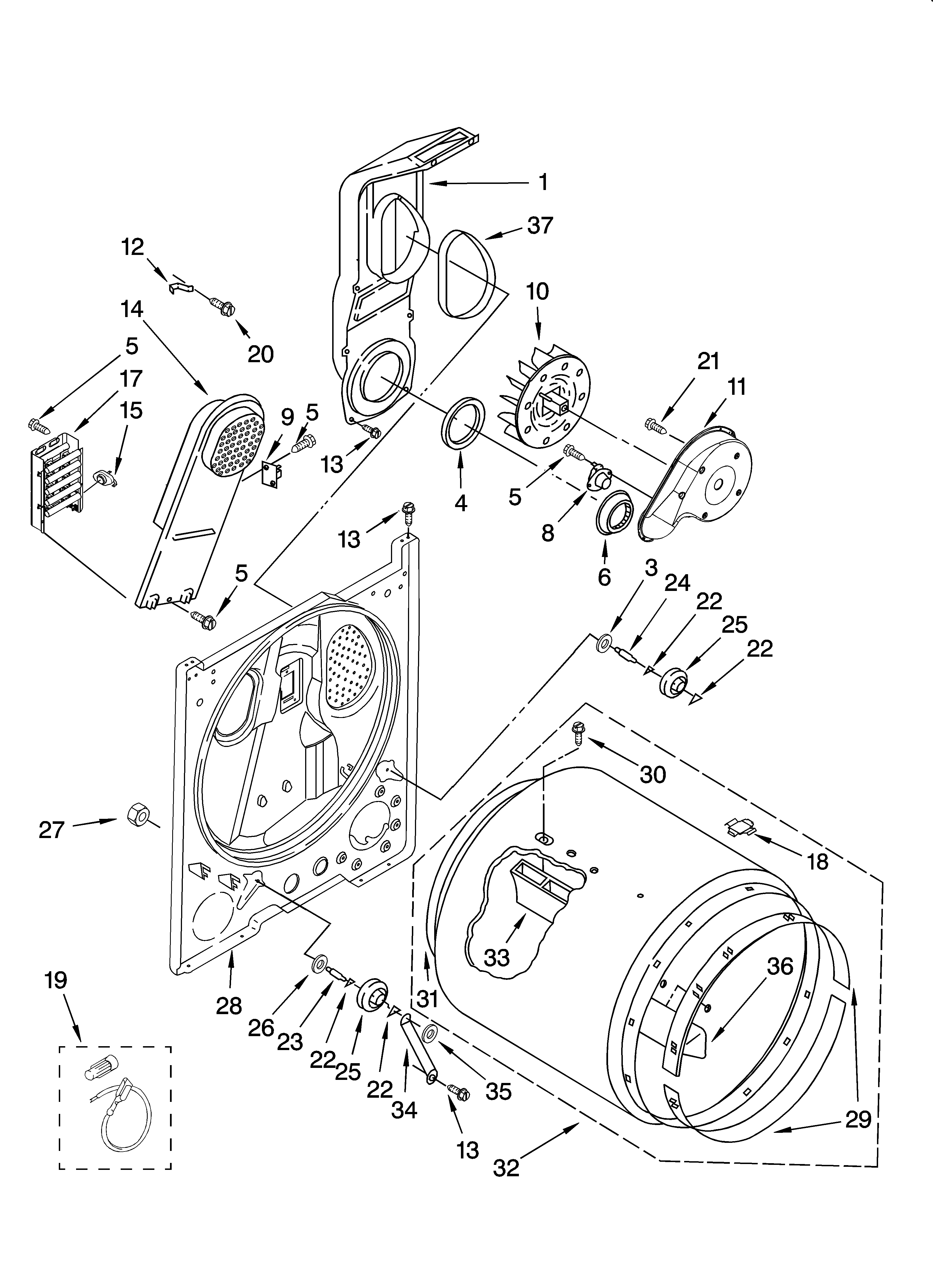Estate EED4400TQ0 bulkhead parts, optional parts (not included) diagram