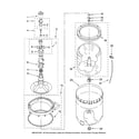 Amana NTW5505TQ0 agitator, basket and tub parts diagram
