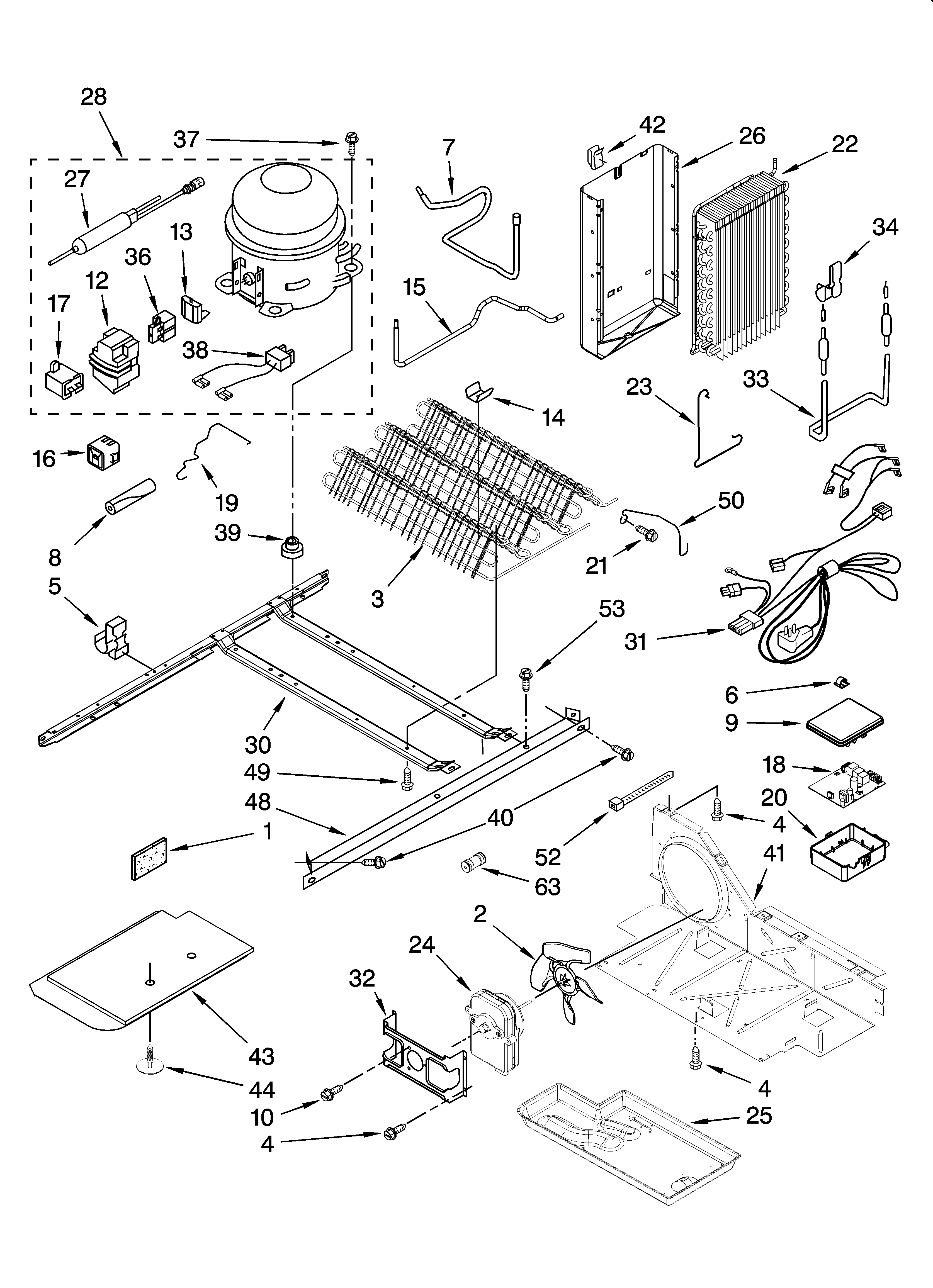 Whirlpool GD5RHAXTQ00 unit parts diagram
