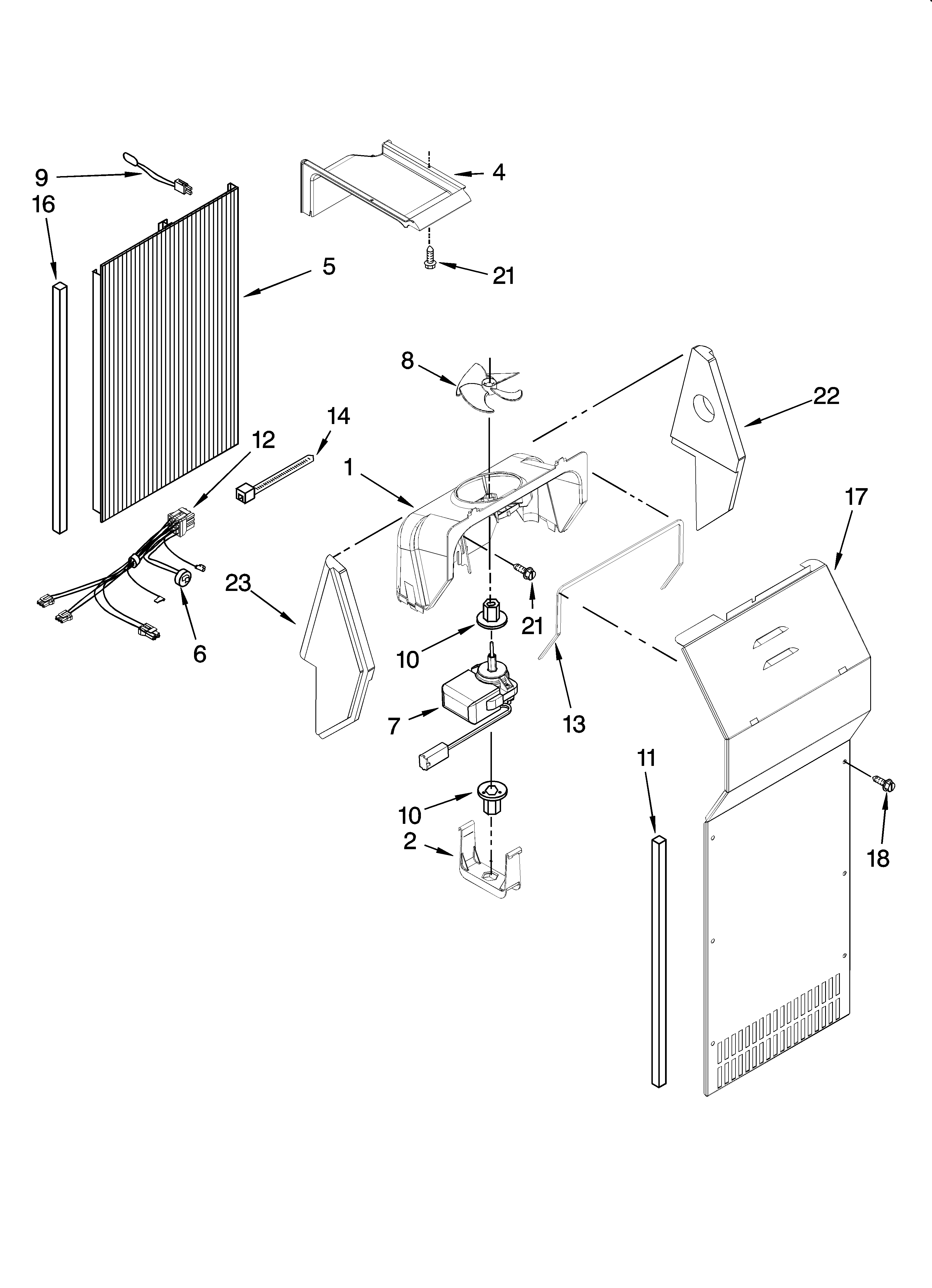 KitchenAid KSRS25RSBT00 air flow parts diagram