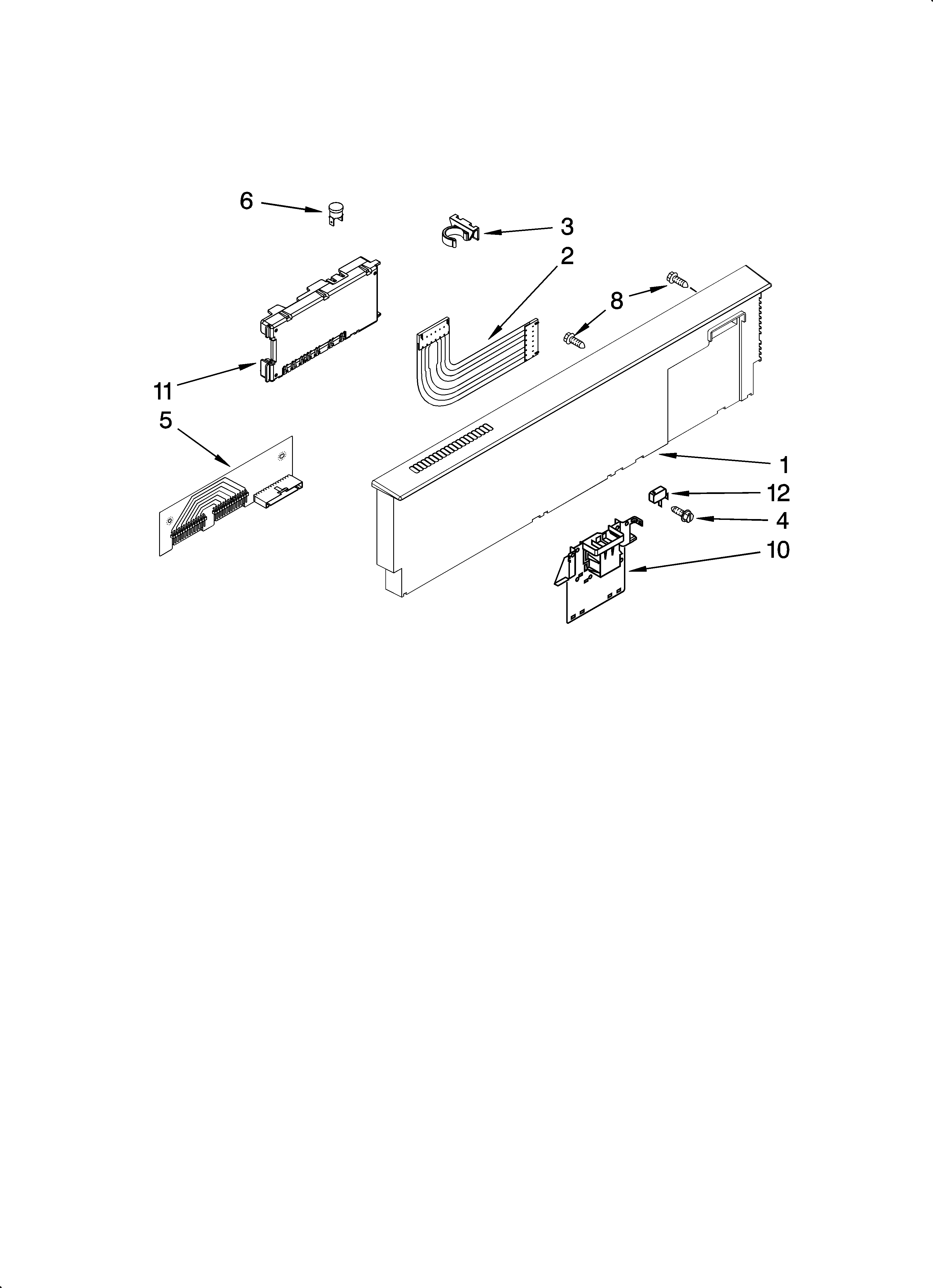 KitchenAid KUDK02CRWH3 control panel parts diagram