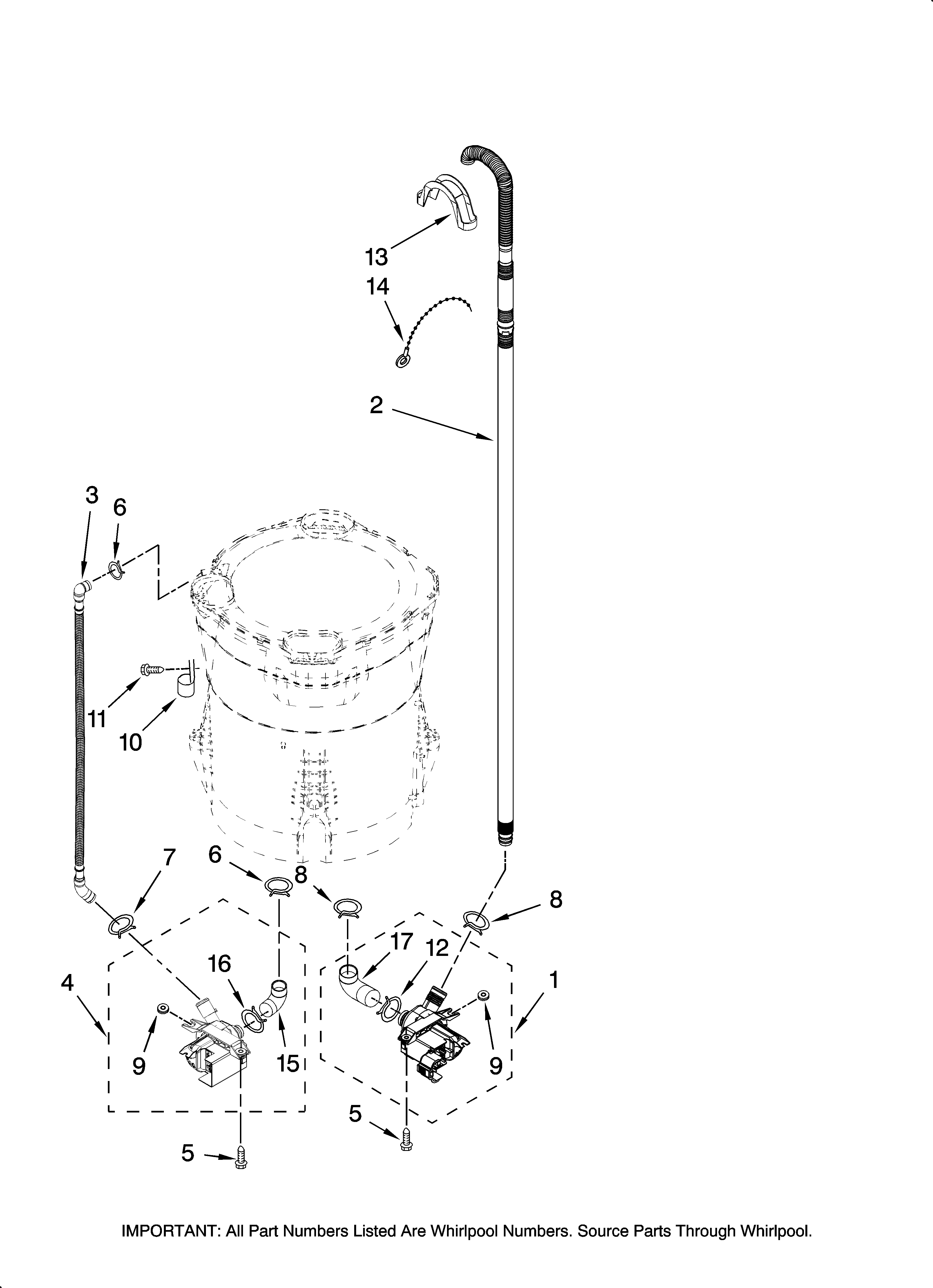 Maytag MTW6500TQ0 pump parts, optional parts (not included) diagram