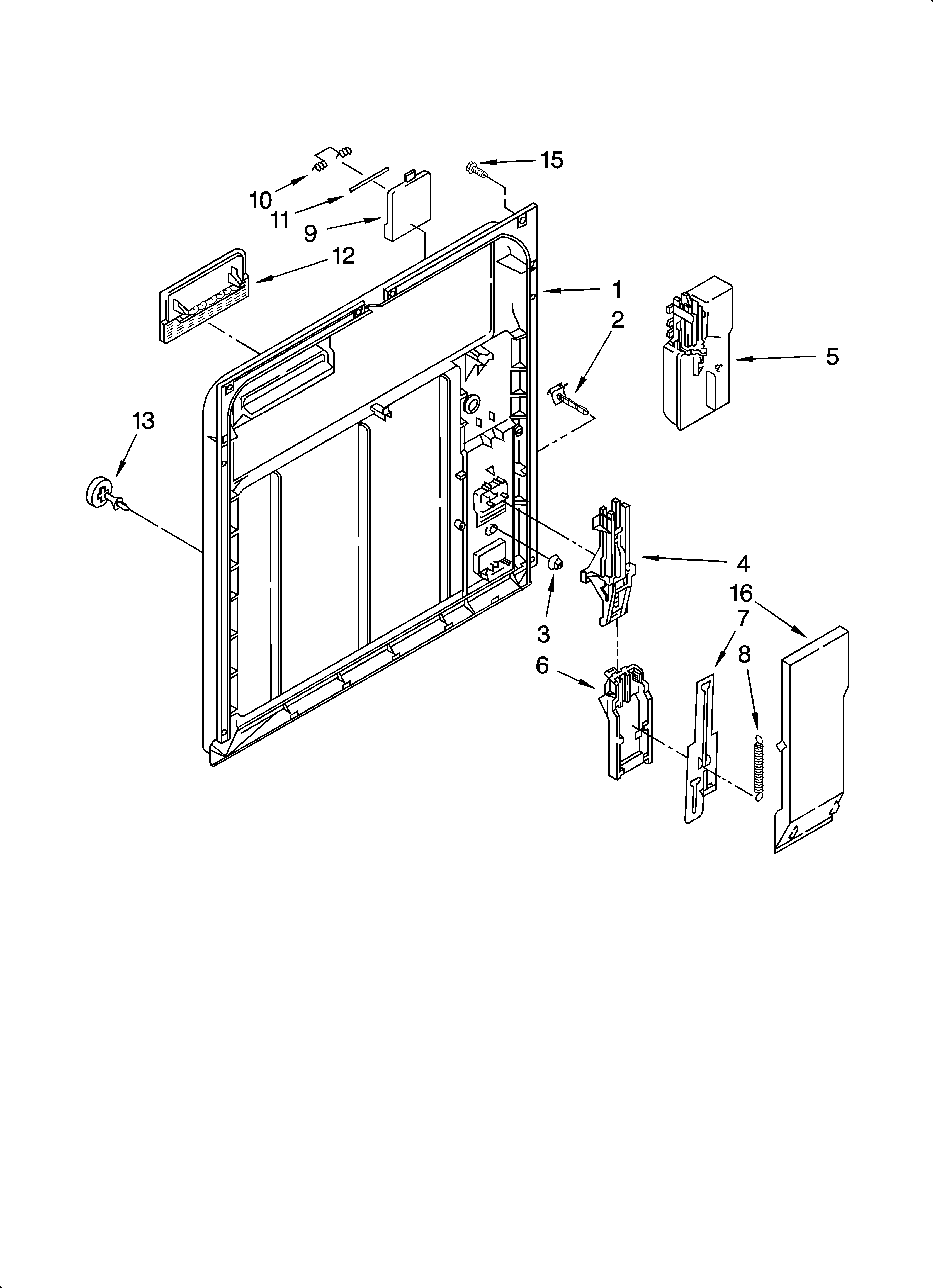 Crosley CUD4000TQ0 inner door parts diagram