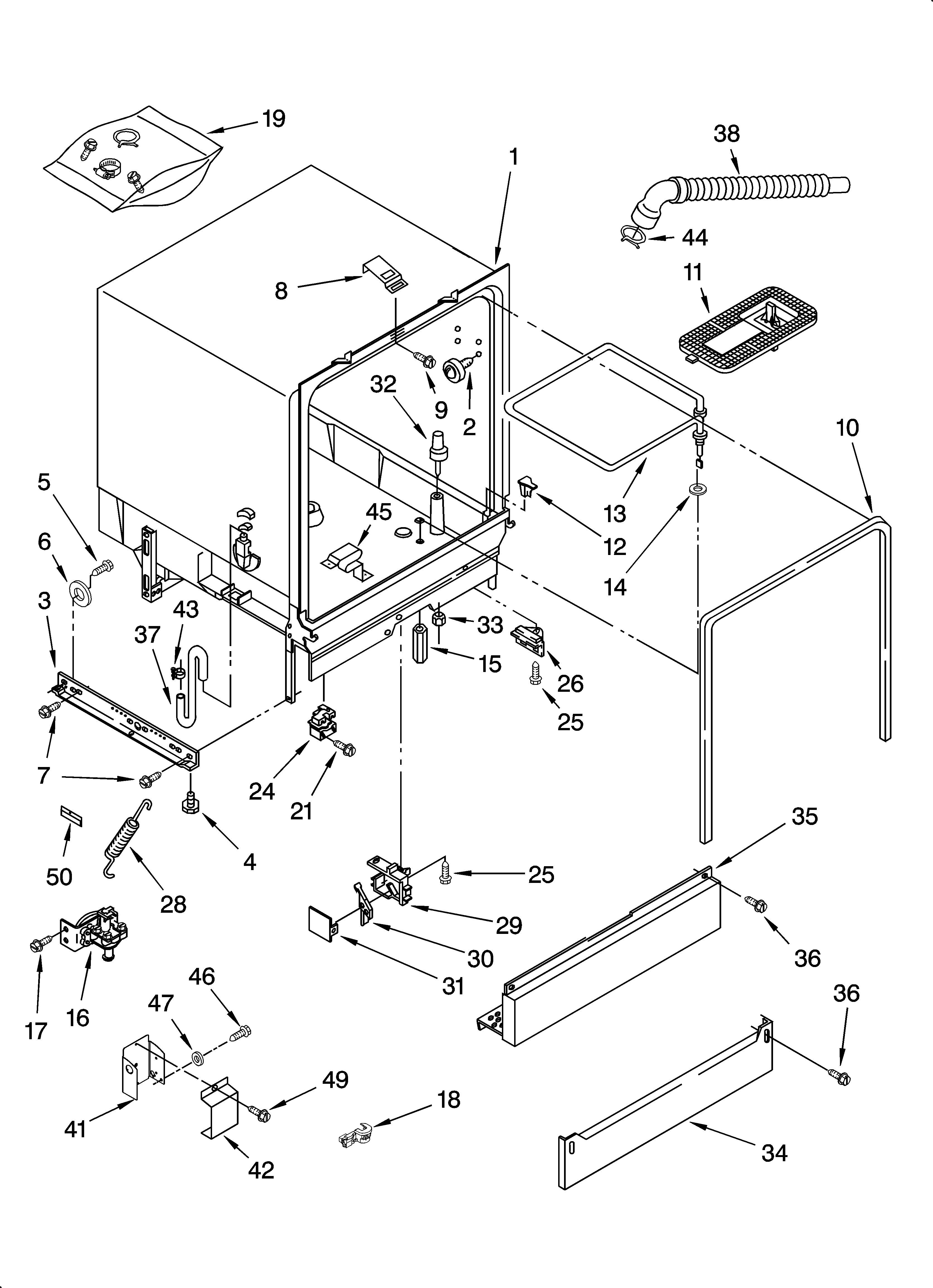 Crosley CUD4000TQ0 tub assembly parts diagram