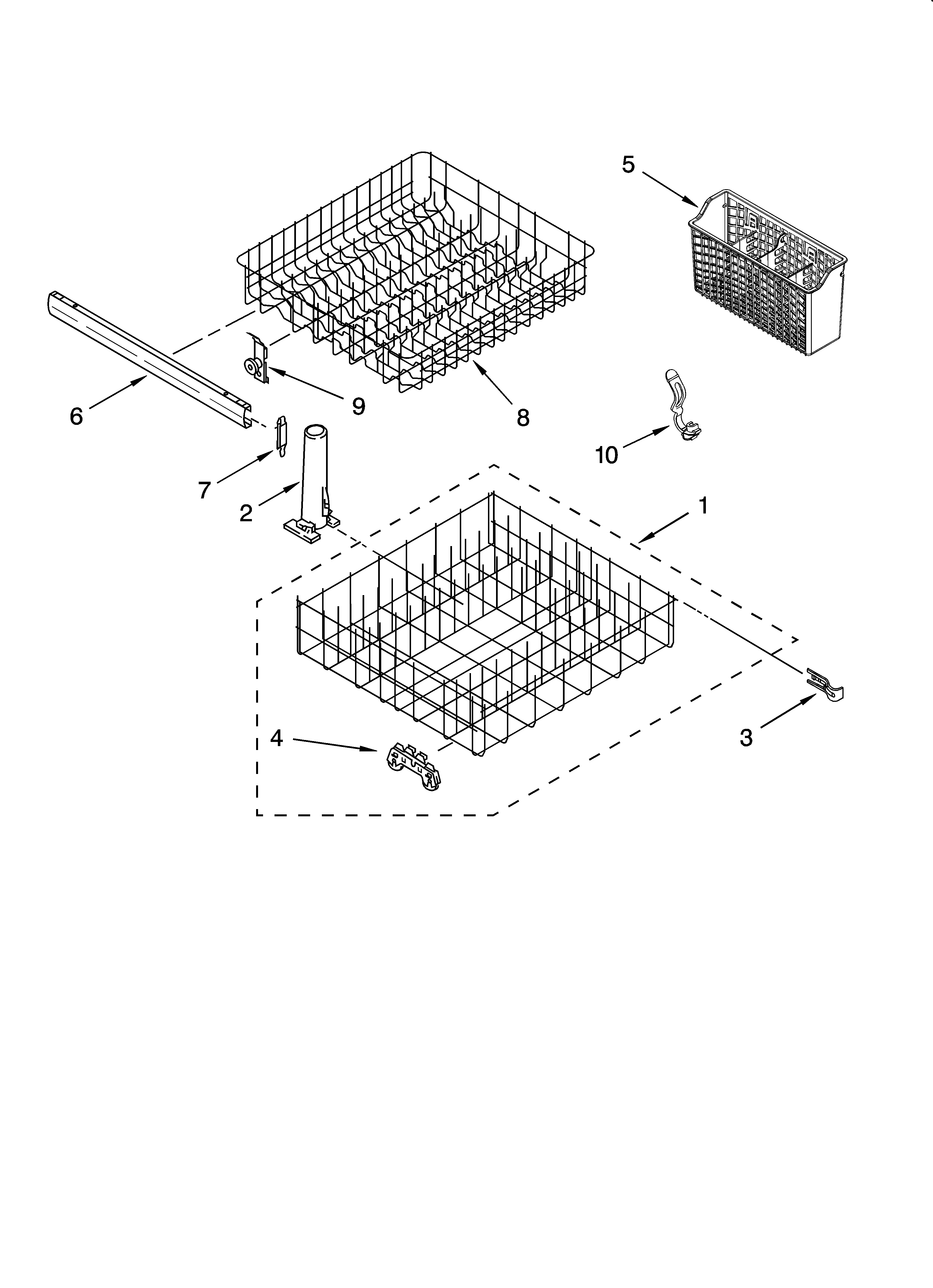 Crosley CUD4000TQ0 dishrack parts, optional parts (not included) diagram