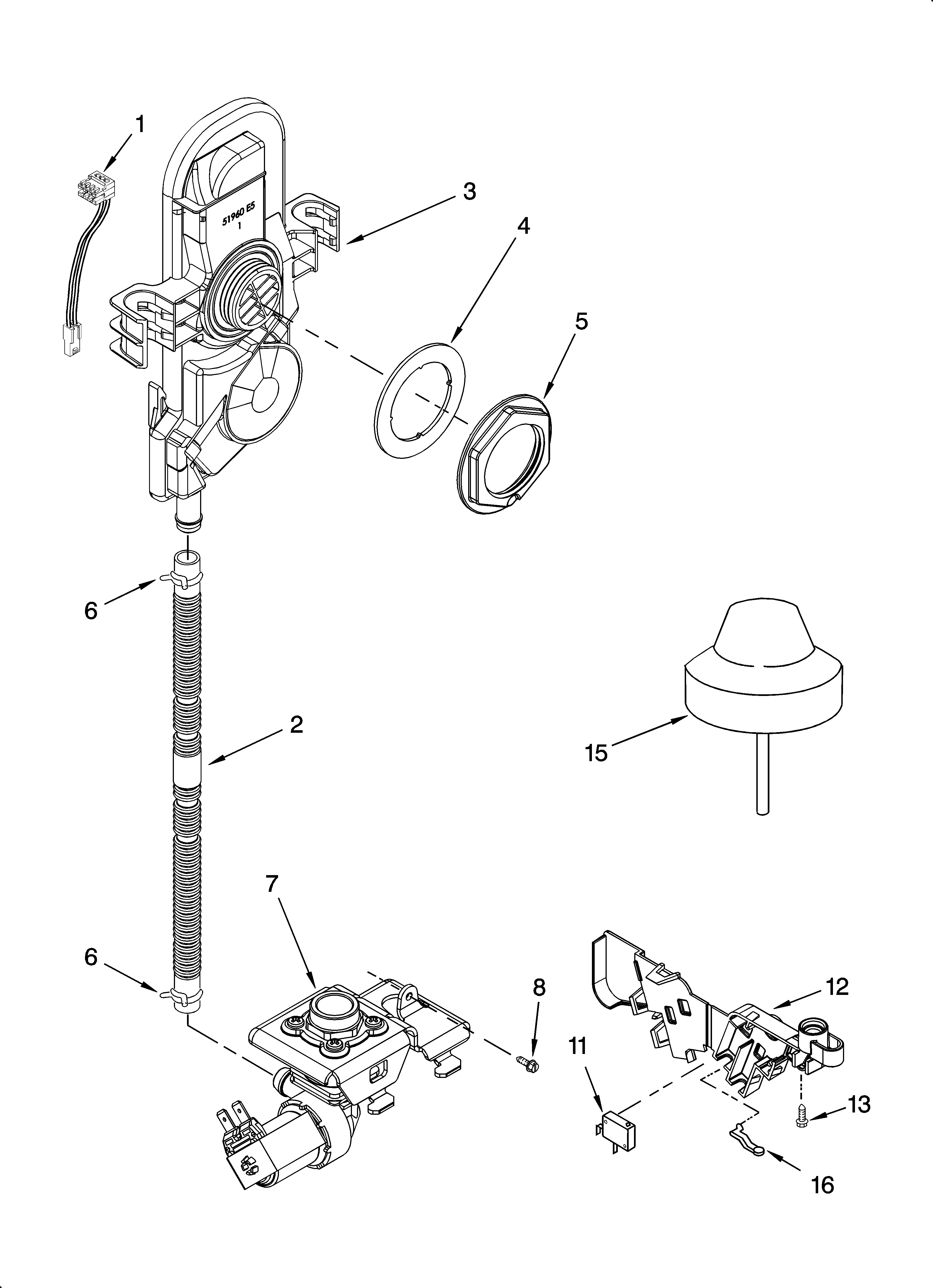 Whirlpool DU1101XTPS9 fill and overfill parts diagram