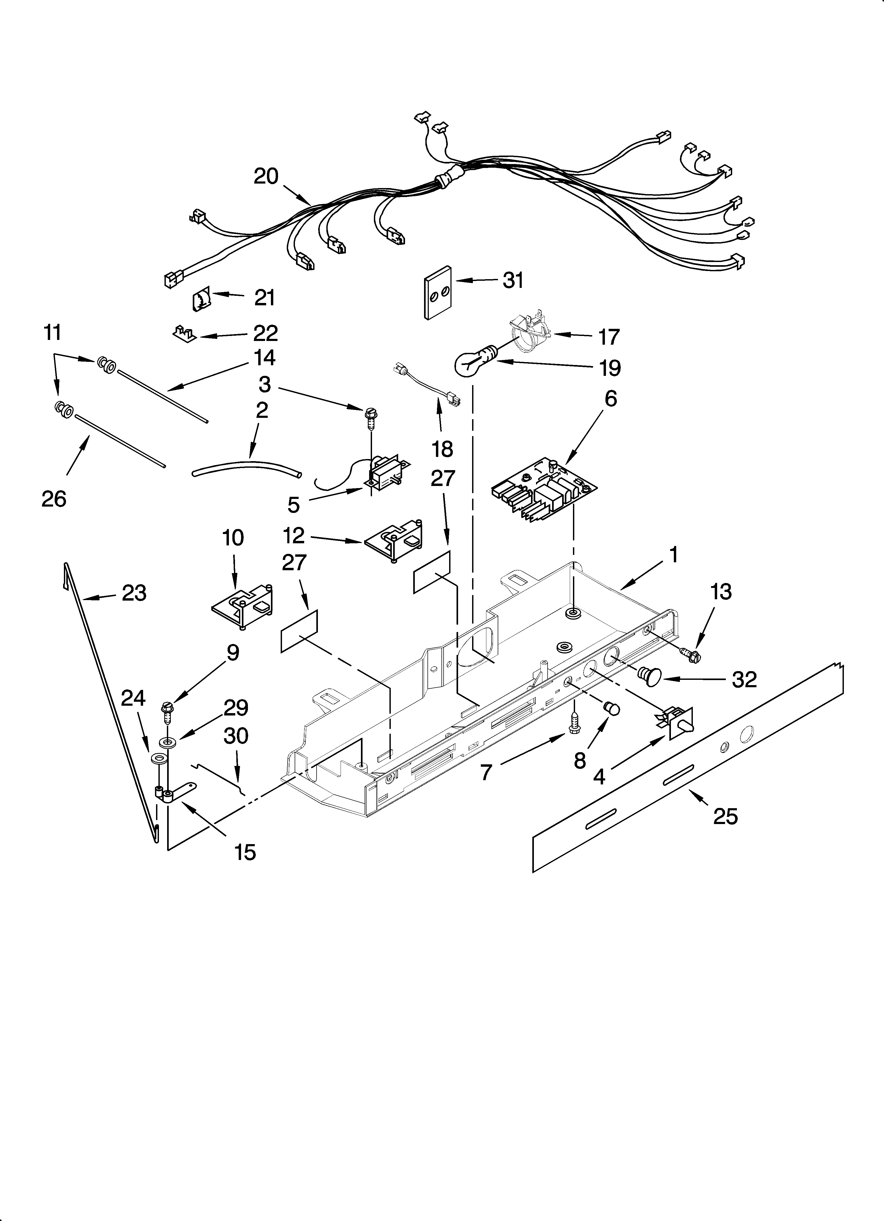 Whirlpool ED5VBEXTS00 control parts diagram