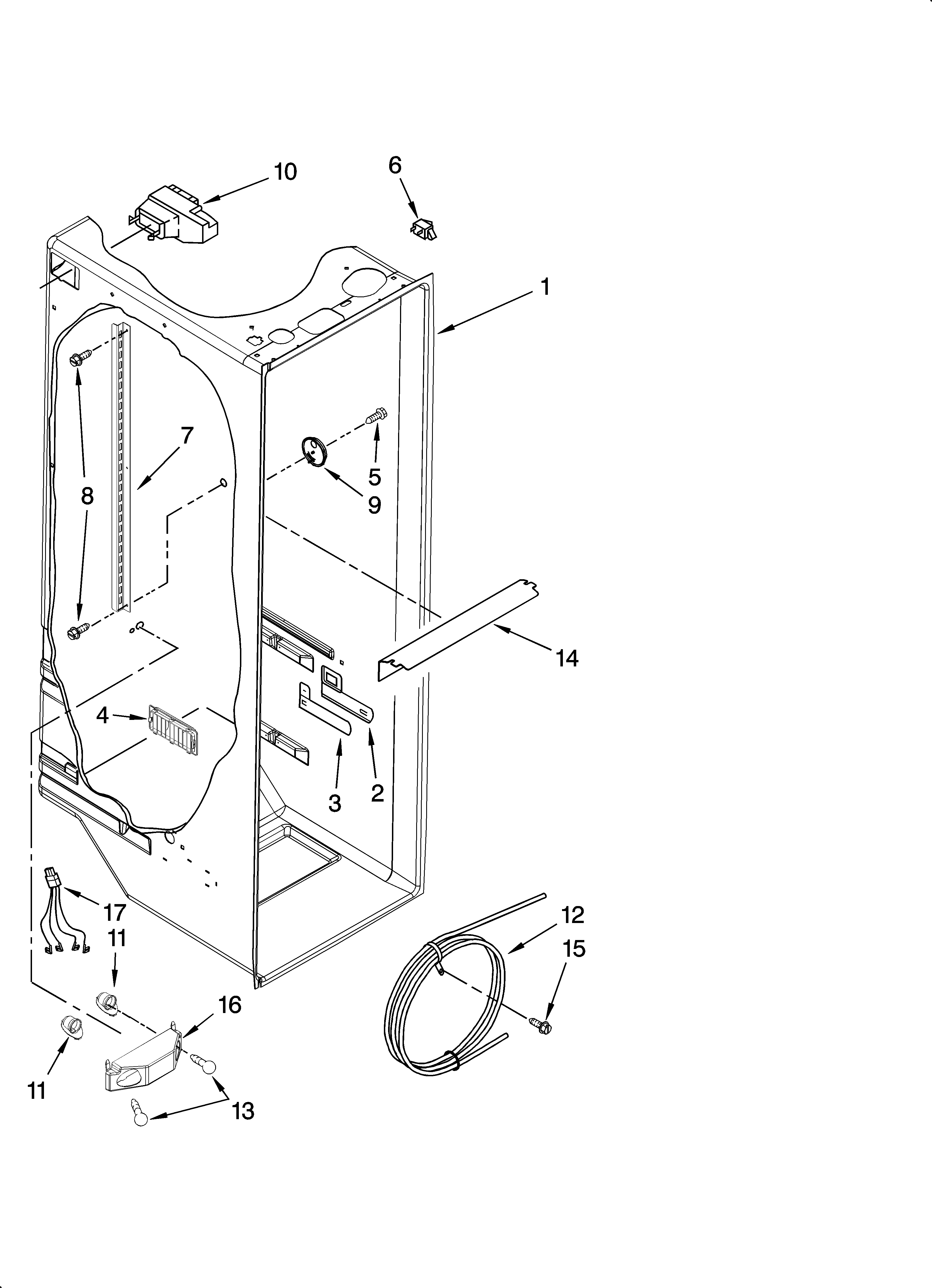 Whirlpool GD5NVAXSB01 refrigerator liner parts diagram